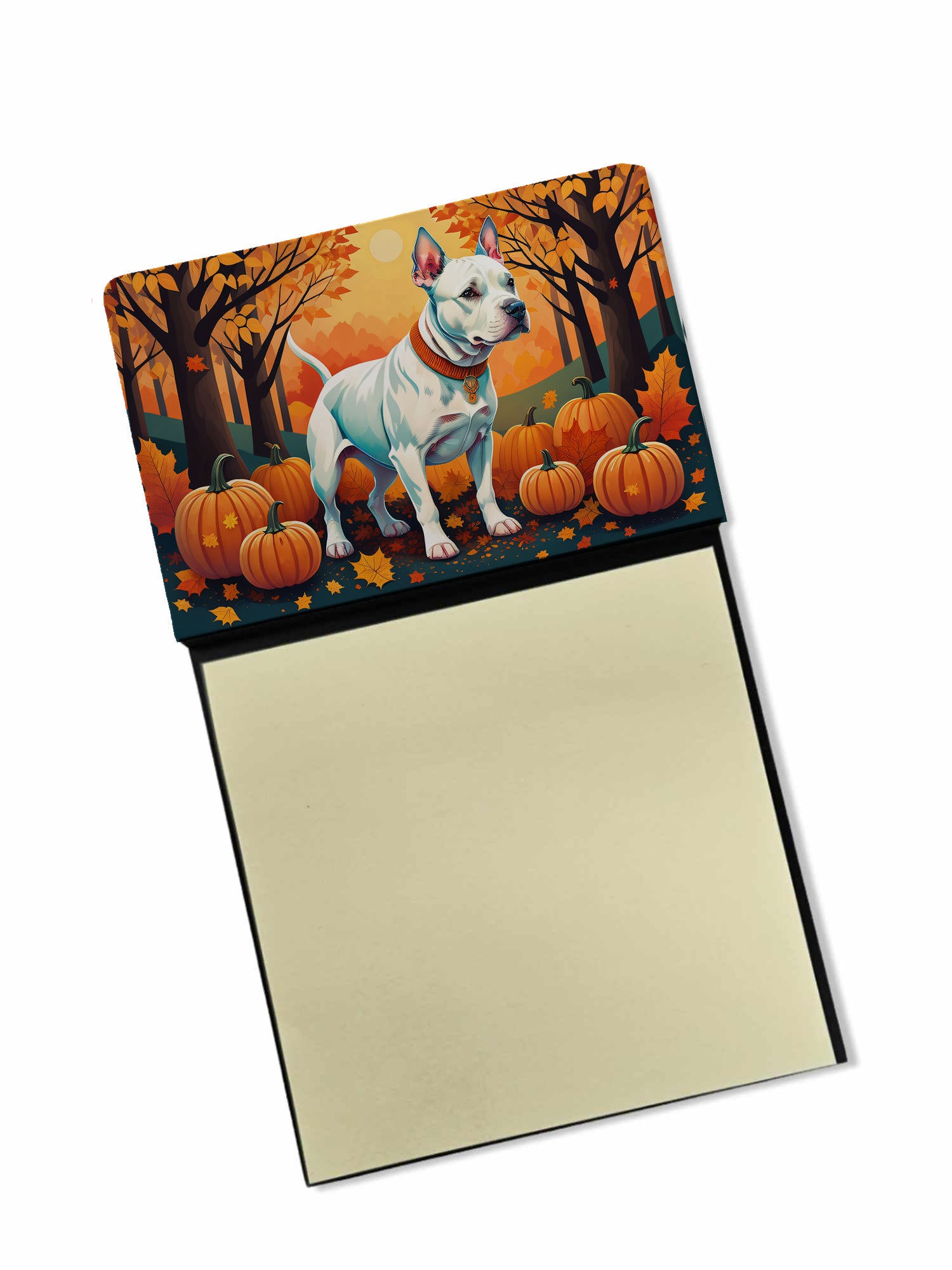 Buy this White Pit Bull Terrier Fall Sticky Note Holder