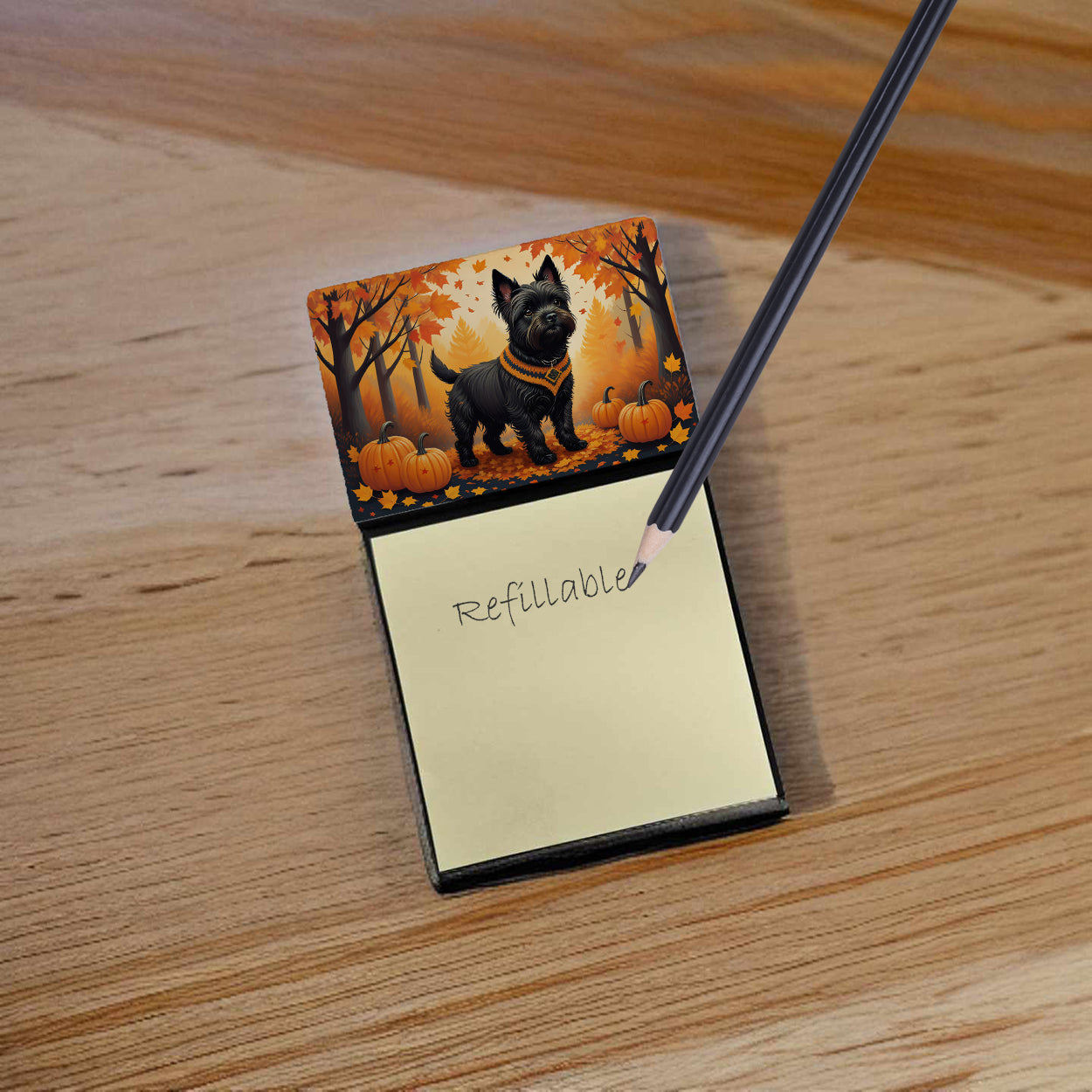 Buy this Black Cairn Terrier Fall Sticky Note Holder