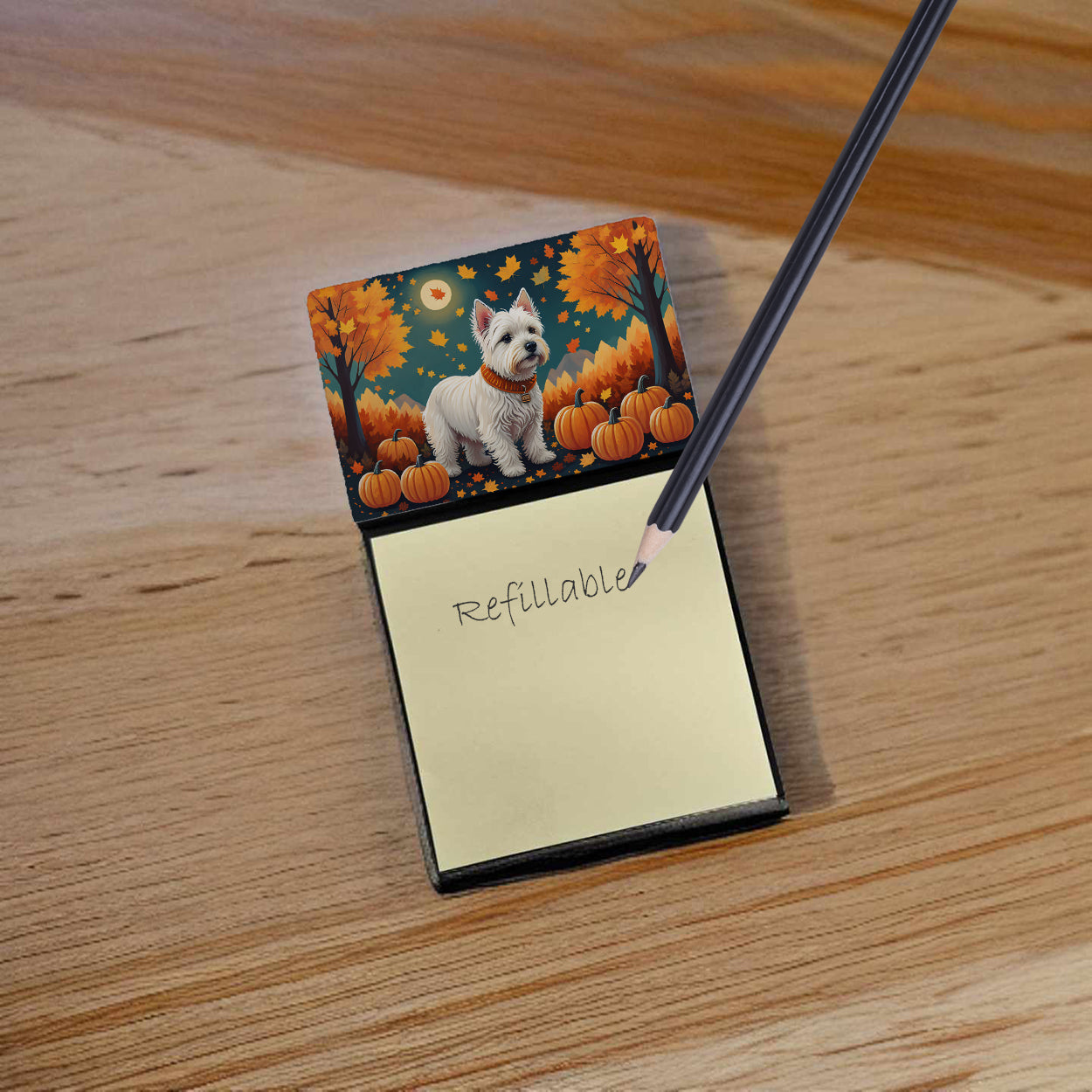 Buy this Westie Fall Sticky Note Holder