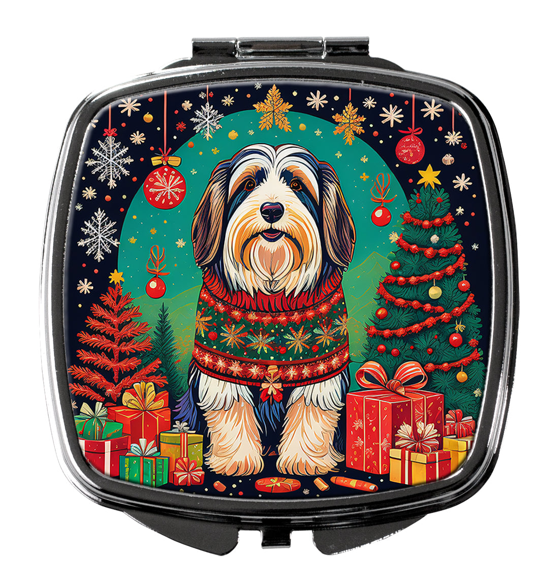 Buy this Bearded Collie Christmas Compact Mirror