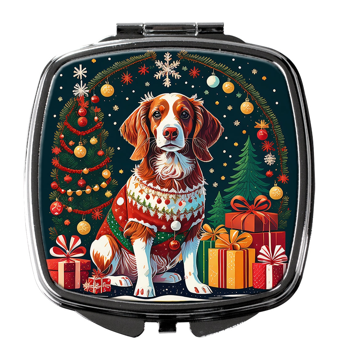 Buy this Brittany Spaniel Christmas Compact Mirror