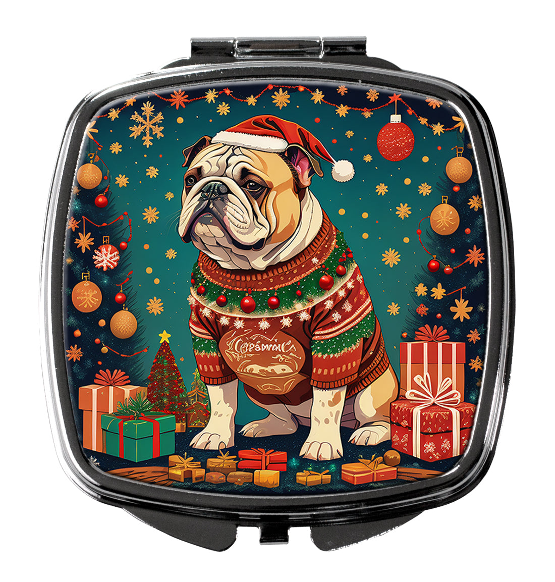Buy this English Bulldog Christmas Compact Mirror