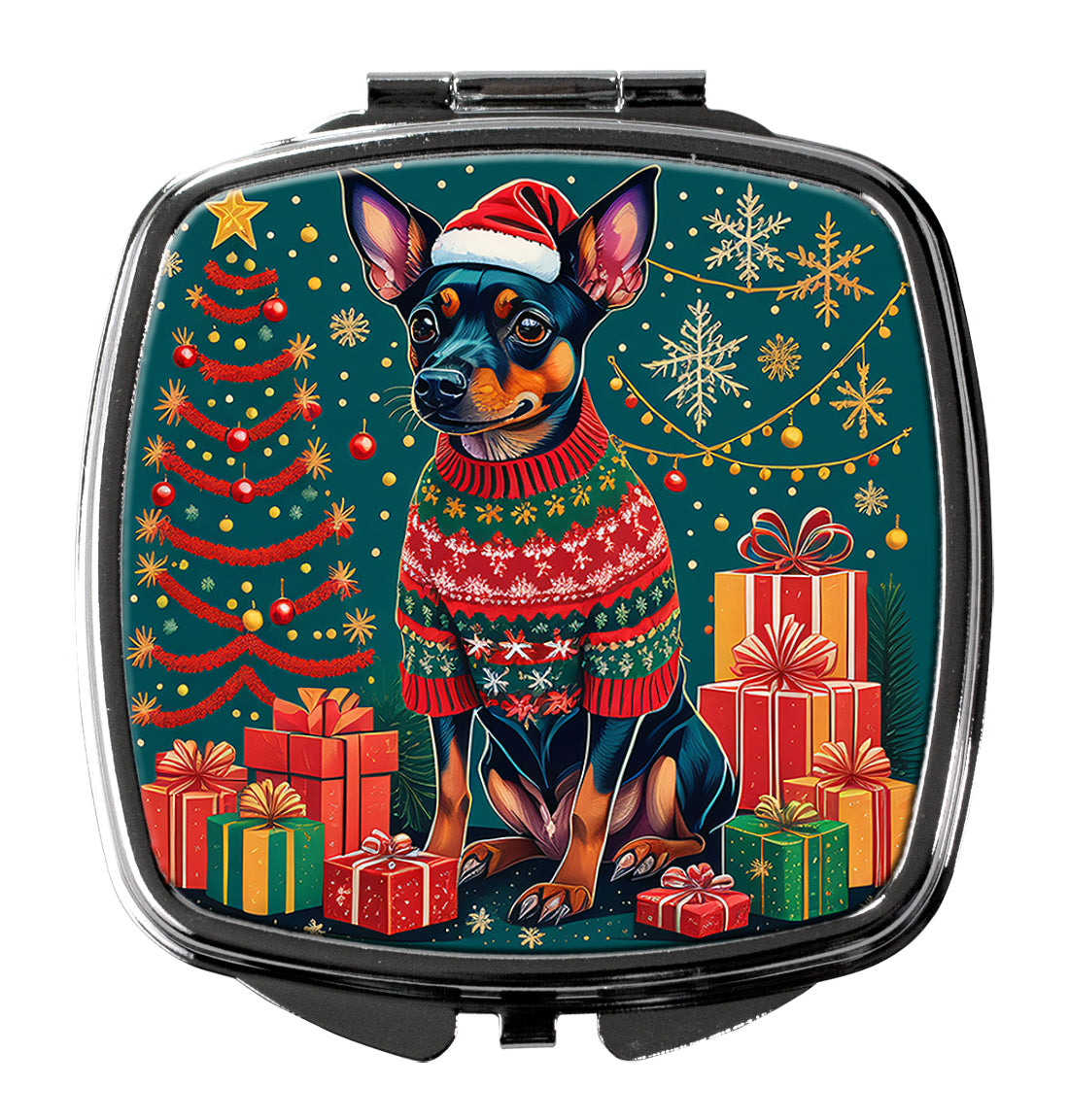 Buy this Miniature Pinscher Christmas Compact Mirror