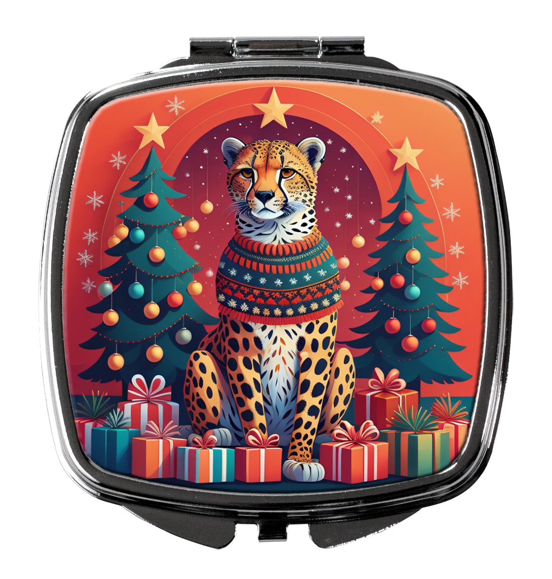 Buy this Cheetah Christmas Compact Mirror