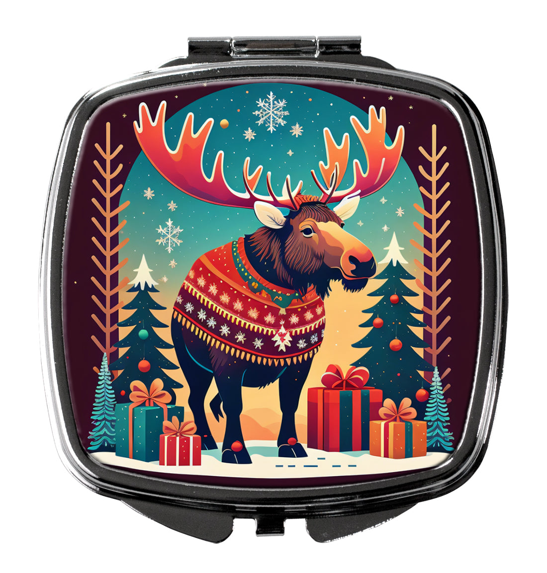 Buy this Moose Christmas Compact Mirror