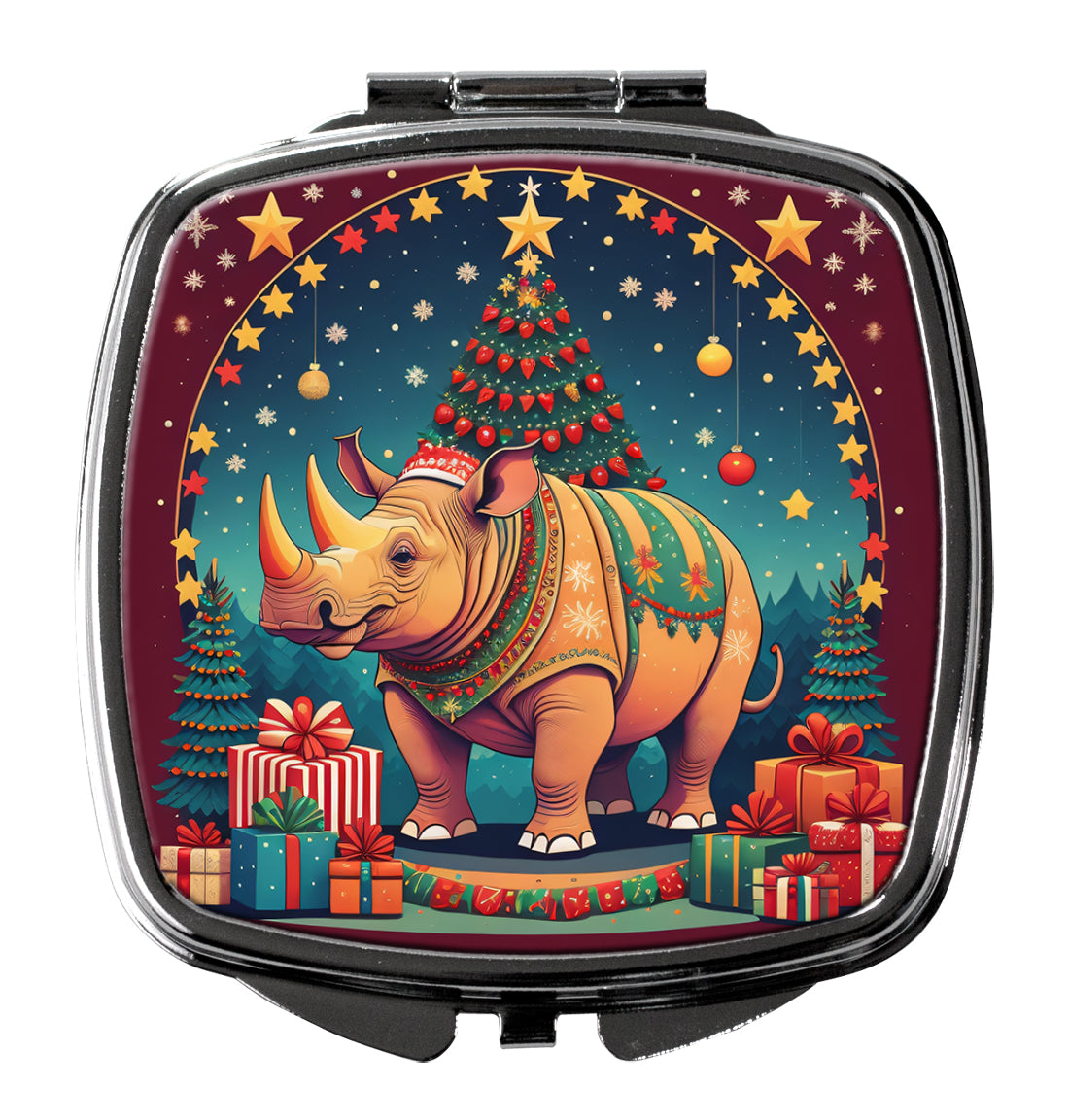 Buy this Rhinoceros Christmas Compact Mirror