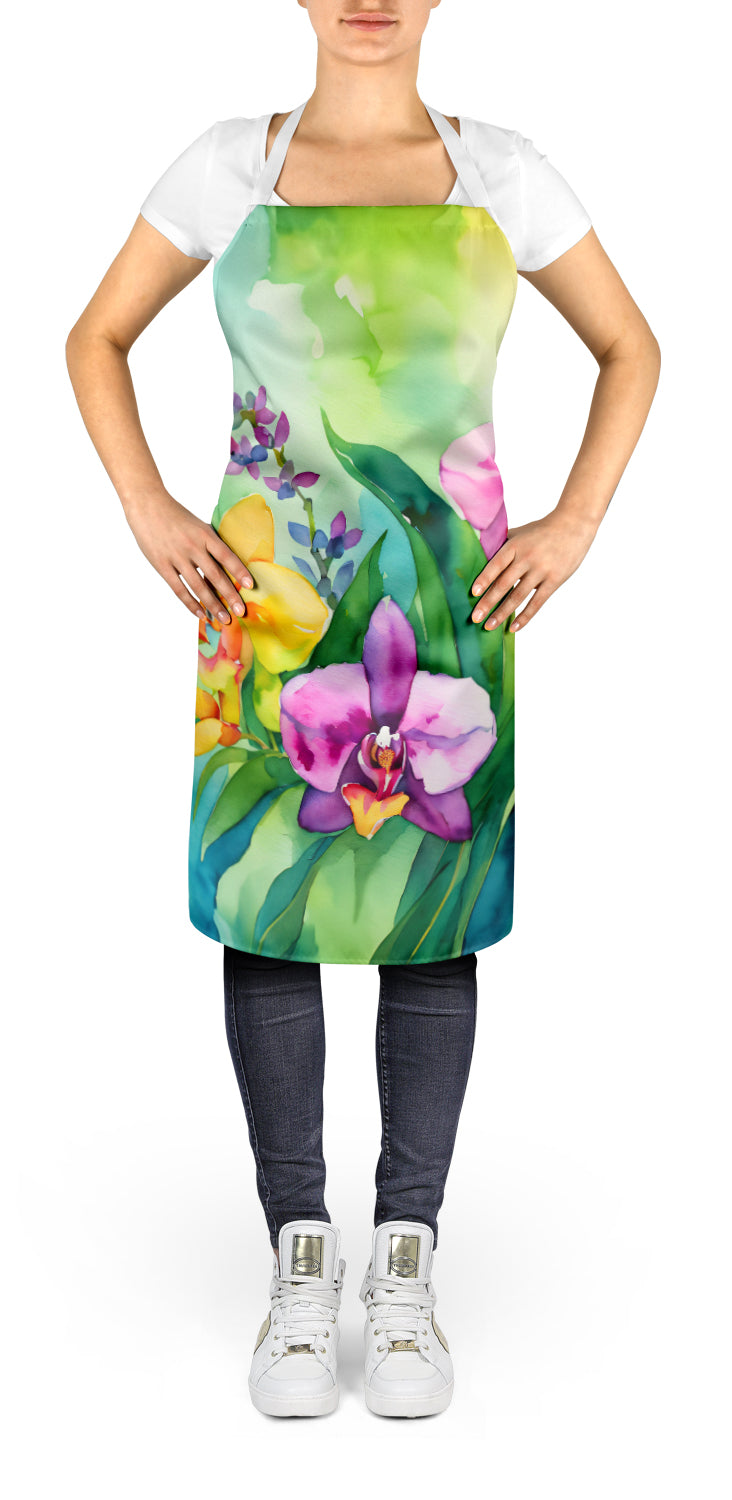Buy this Orchids in Watercolor Apron