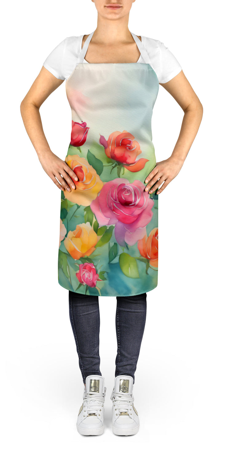 Buy this Roses in Watercolor Apron