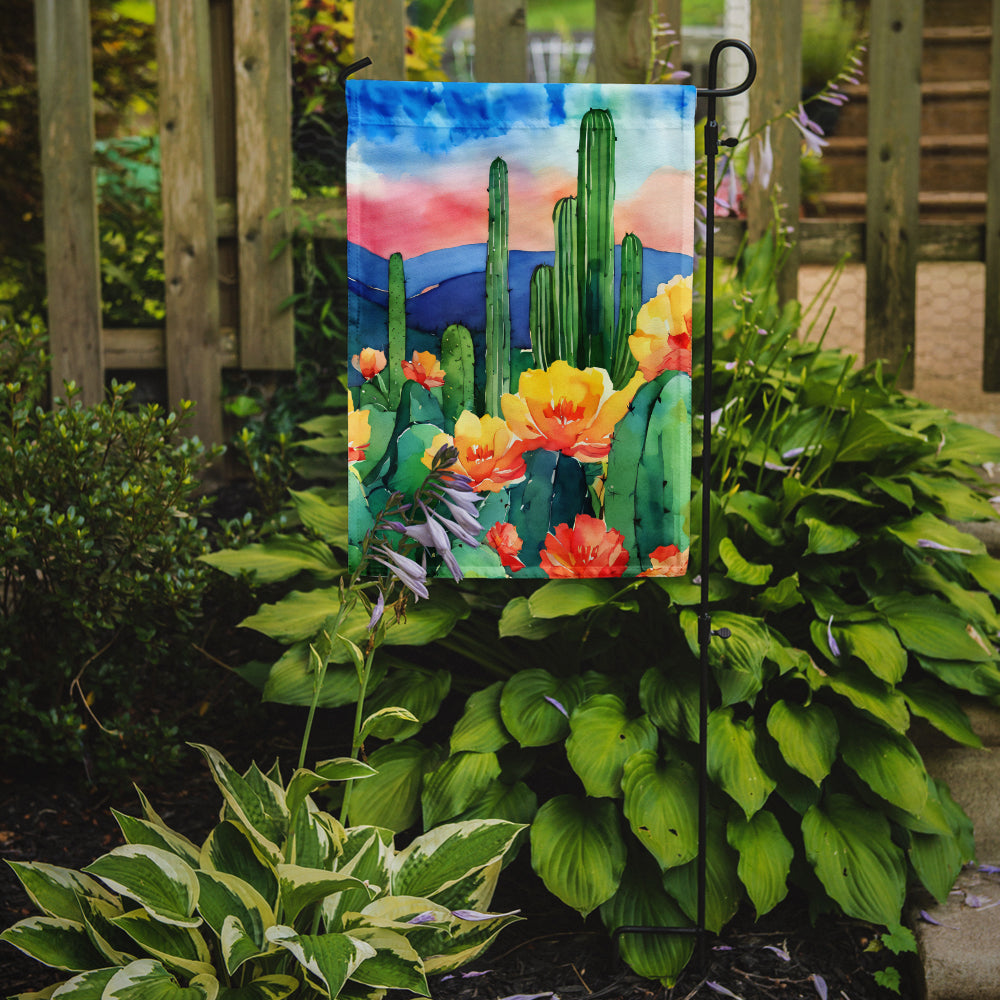 Buy this Arizona Saguaro Cactus Blossom in Watercolor Garden Flag