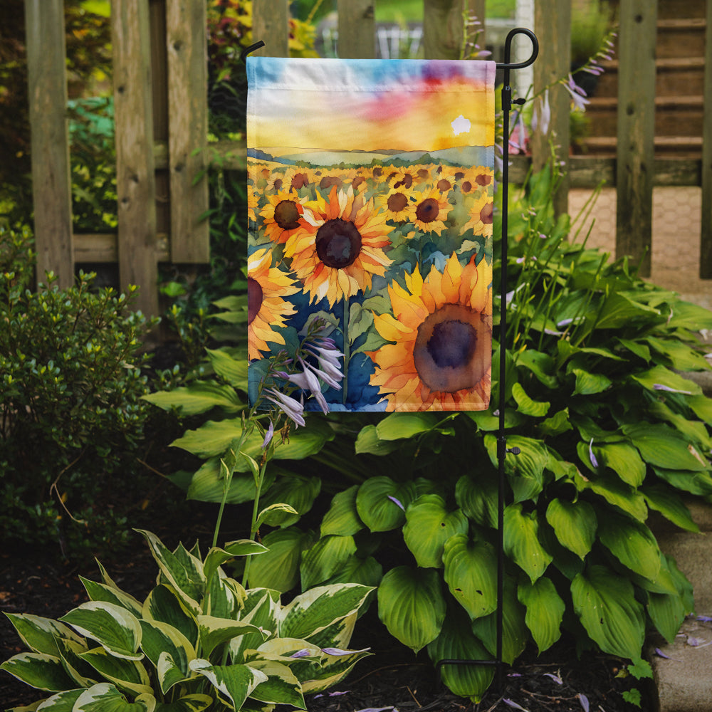 Buy this Kansas Sunflowers in Watercolor Garden Flag