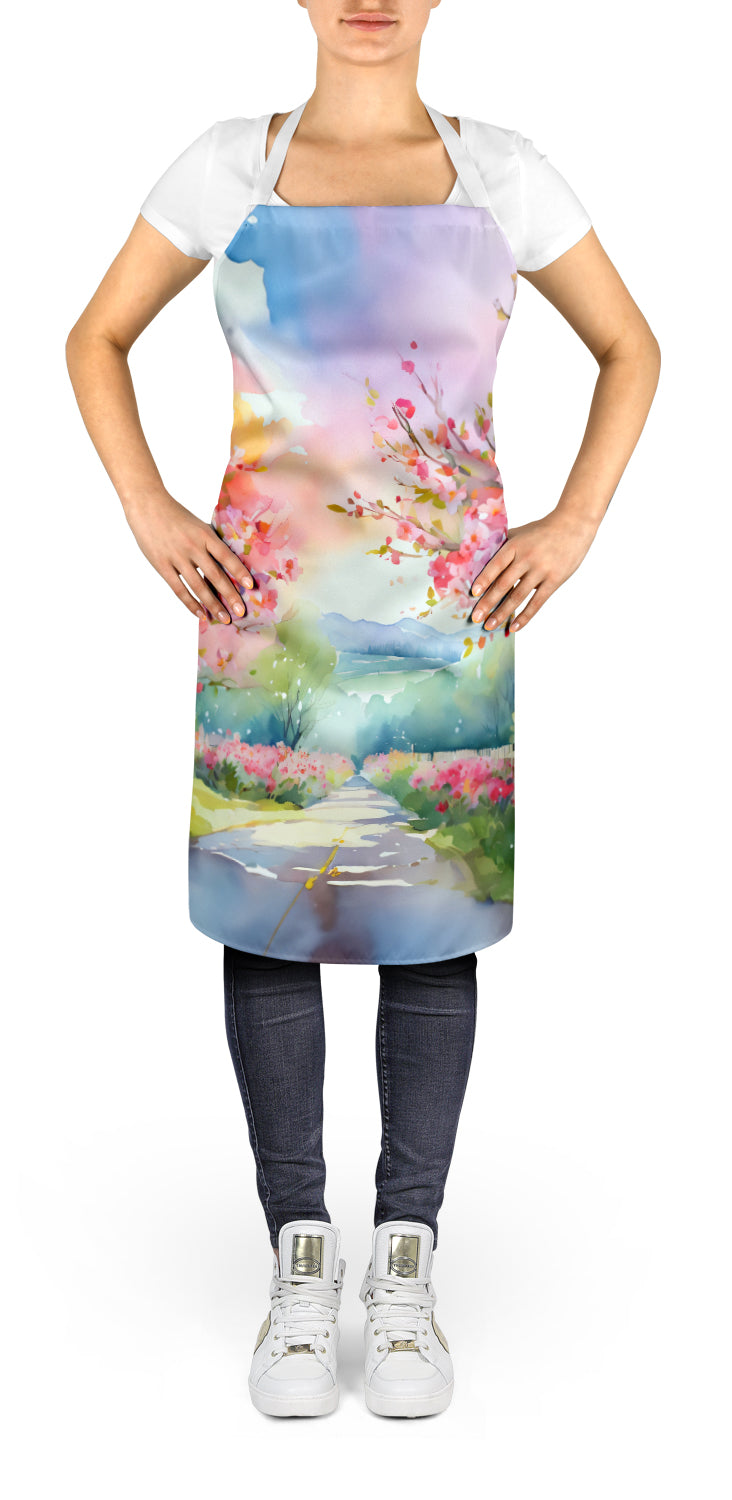 Buy this Michigan Apple Blossoms in Watercolor Apron