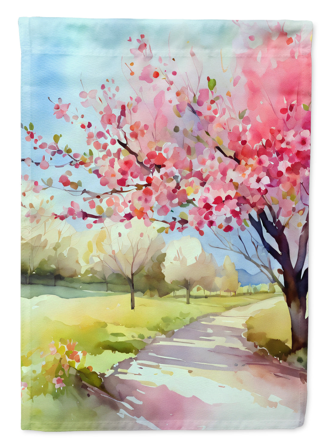 Buy this Michigan Apple Blossoms in Watercolor House Flag