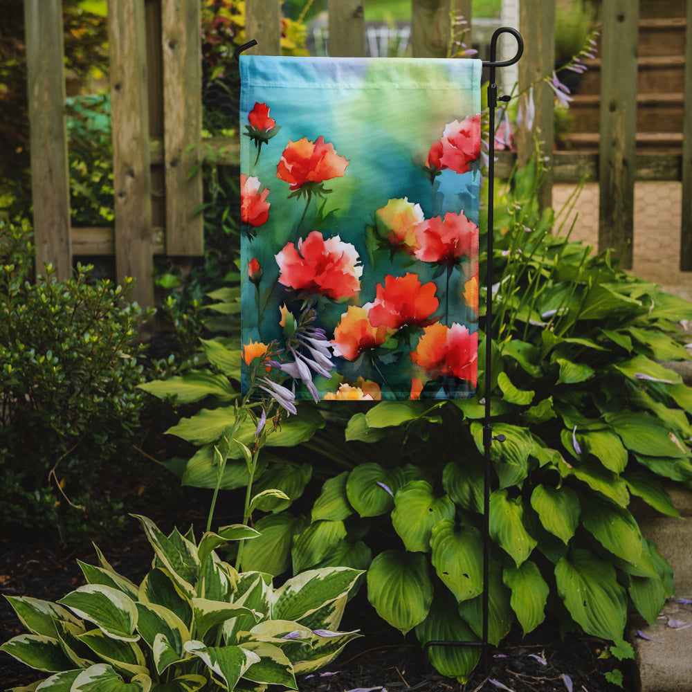 Buy this Ohio Scarlet Carnations in Watercolor Garden Flag