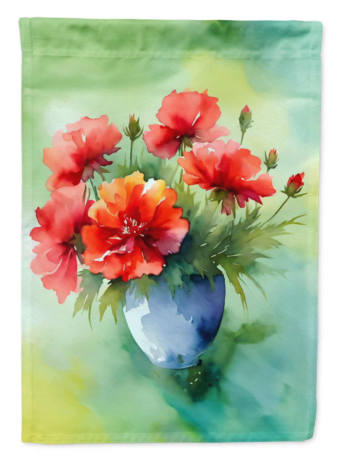 Buy this Ohio Scarlet Carnations in Watercolor Garden Flag