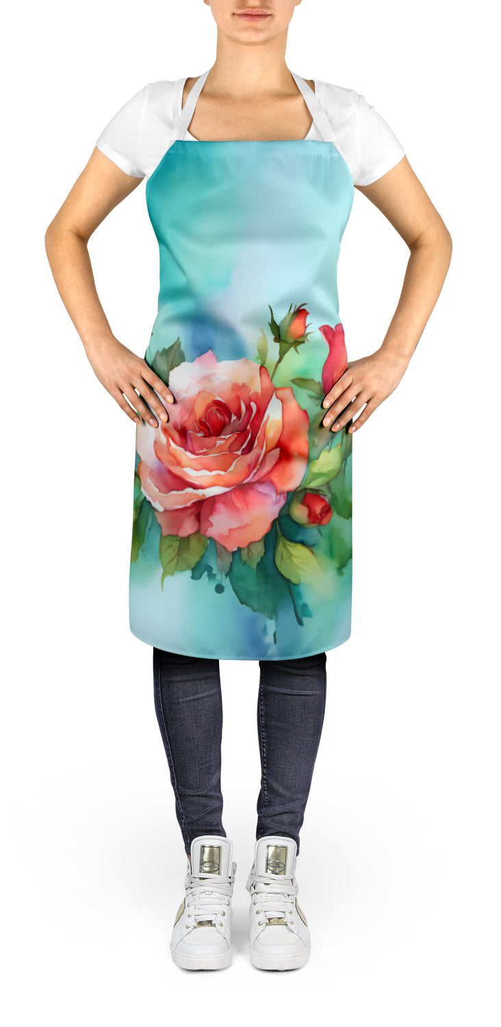 Buy this Oklahoma Roses in Watercolor Apron