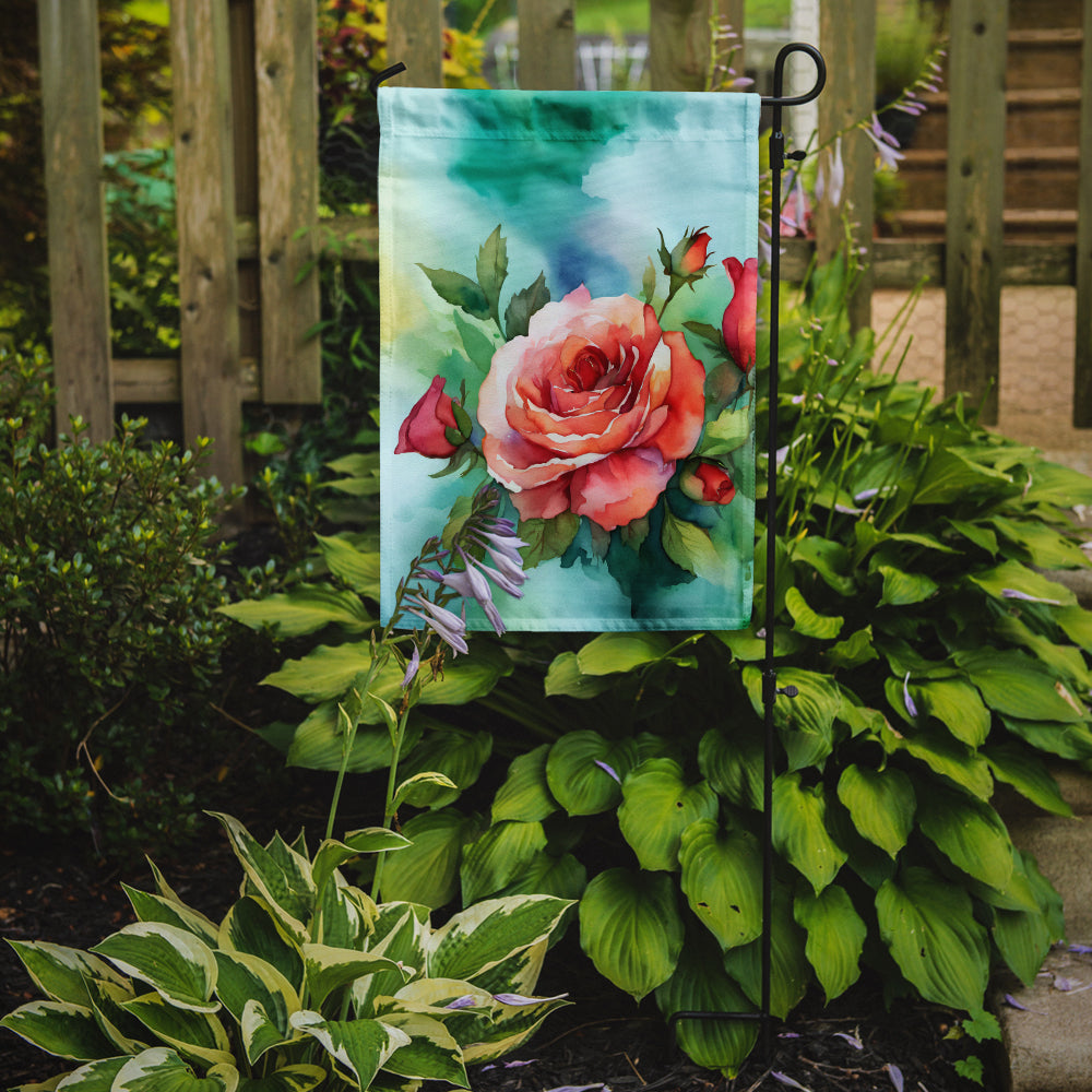Buy this Oklahoma Roses in Watercolor Garden Flag