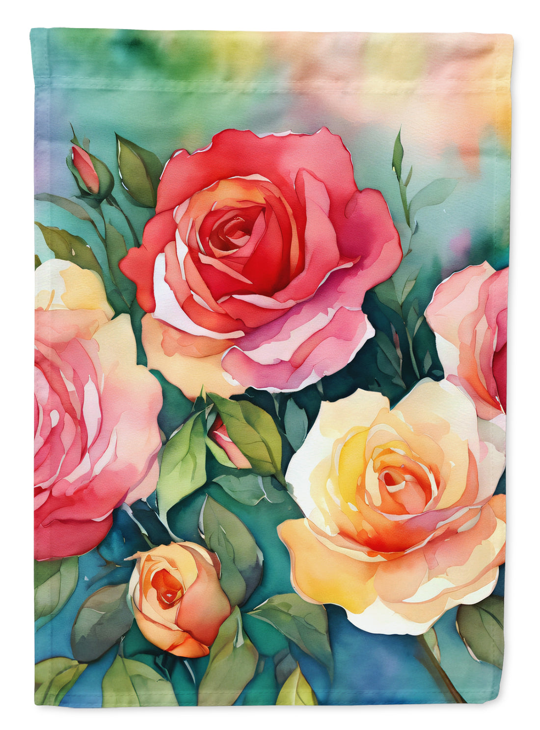 Buy this Oklahoma Roses in Watercolor Garden Flag