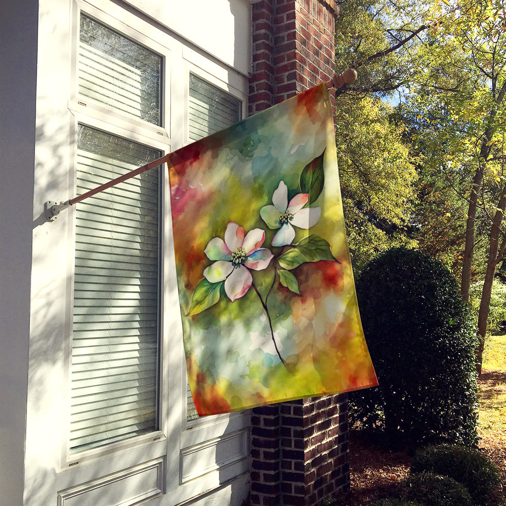 Buy this Virginia American Dogwood in Watercolor House Flag