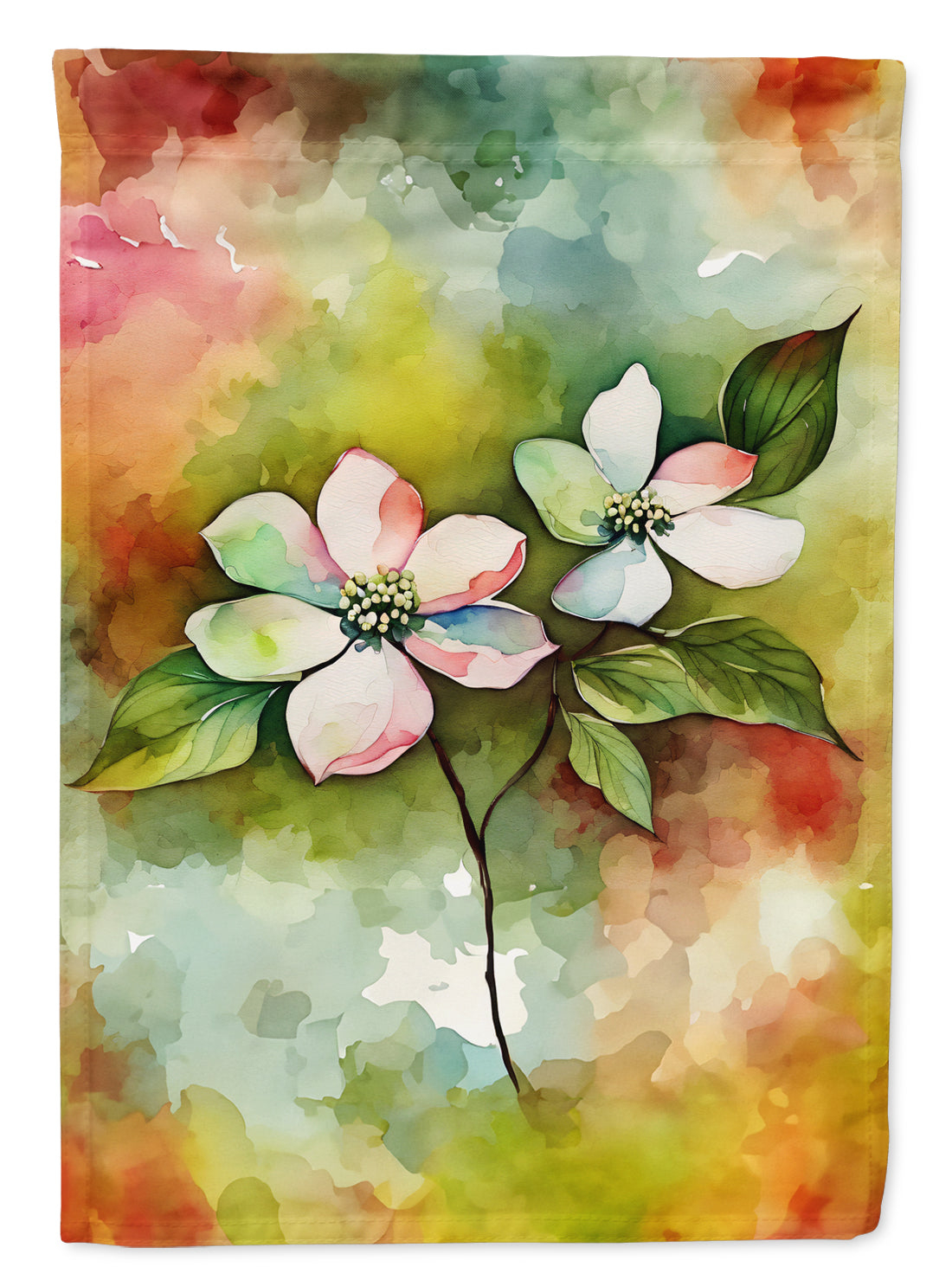 Buy this Virginia American Dogwood in Watercolor House Flag