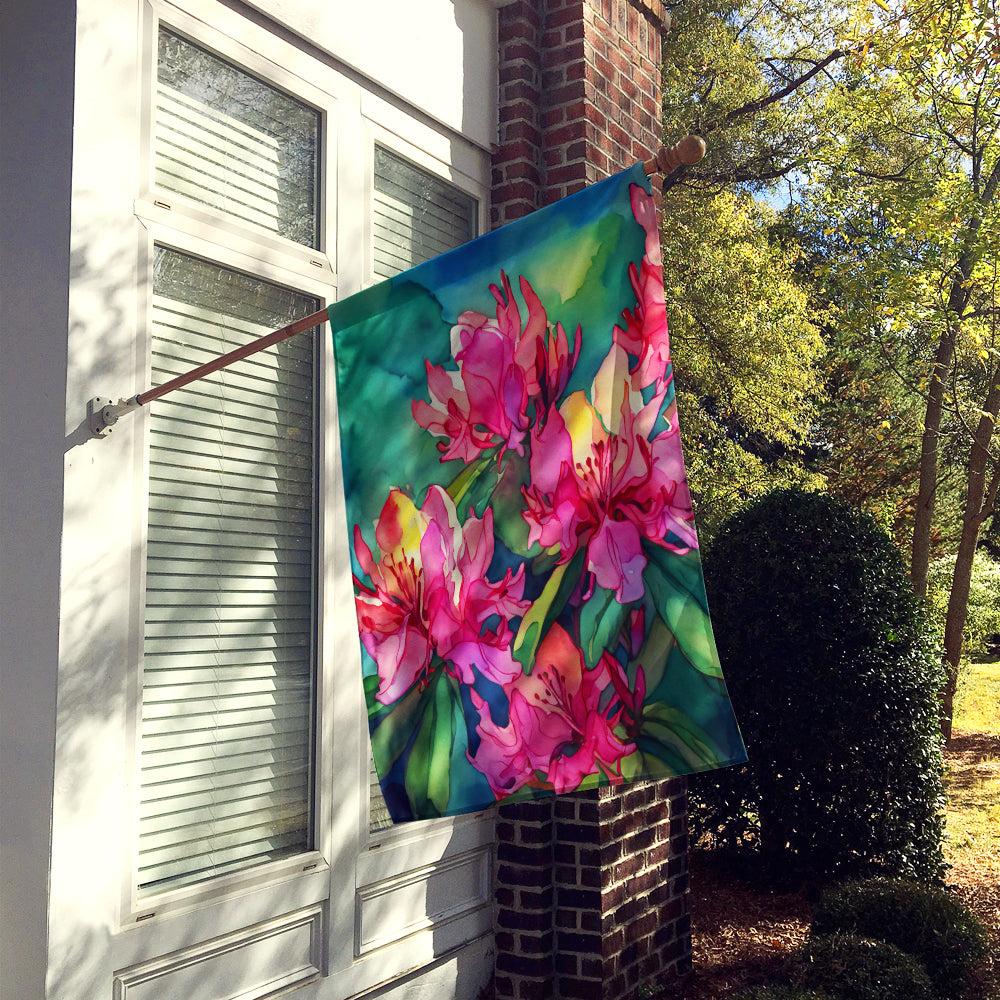 West Virginia Rhododendrons in Watercolor House Flag