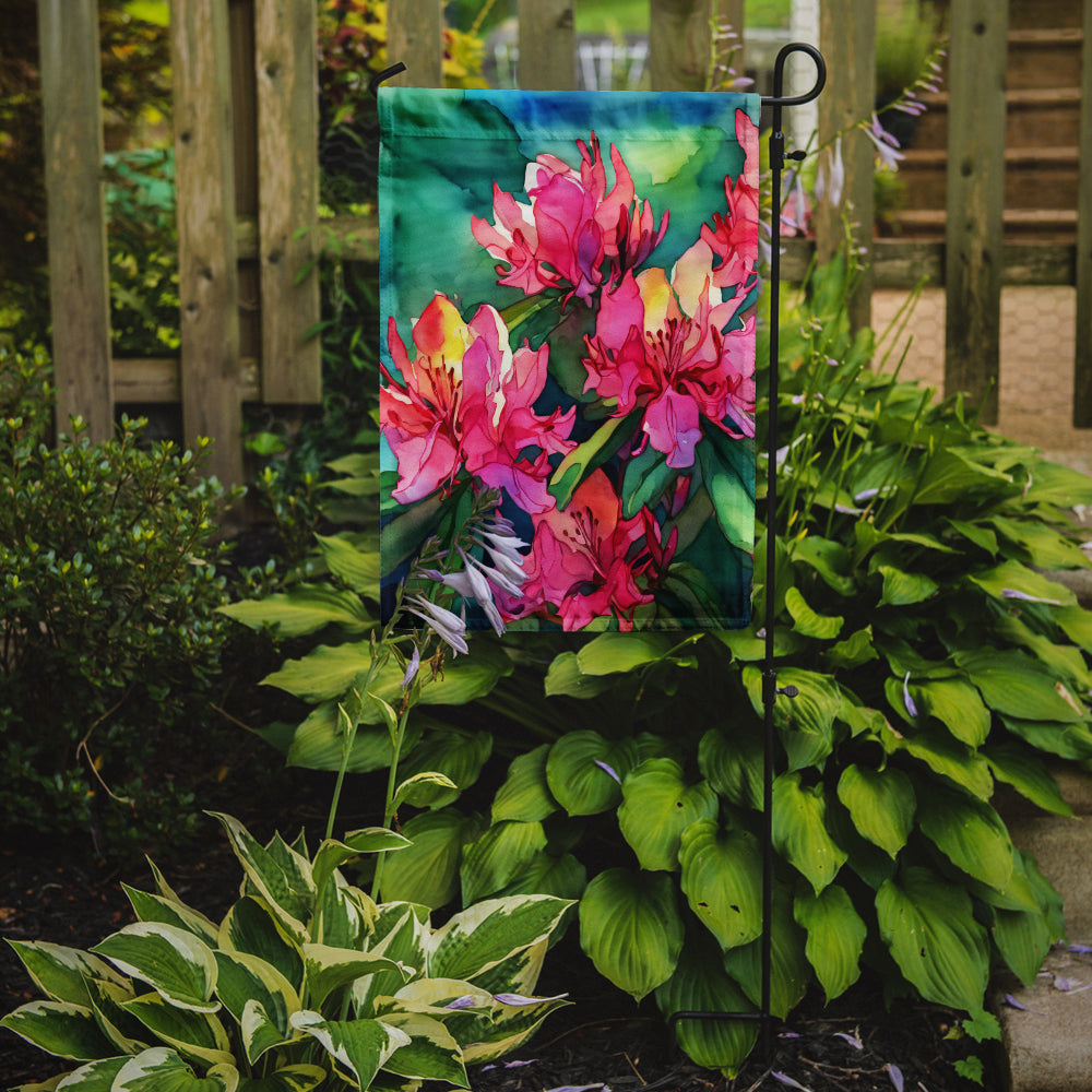West Virginia Rhododendrons in Watercolor Garden Flag
