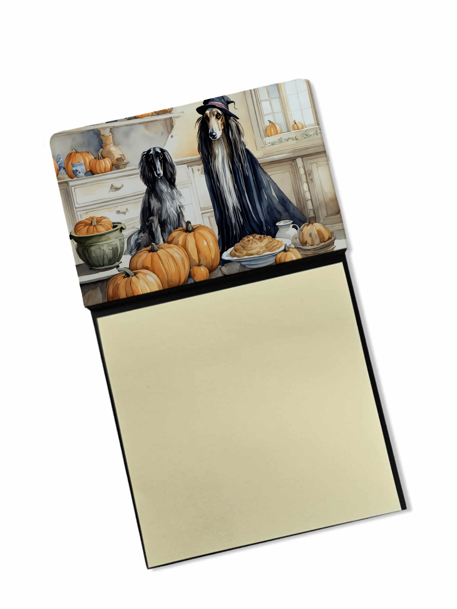 Buy this Afghan Hound Fall Kitchen Pumpkins Sticky Note Holder