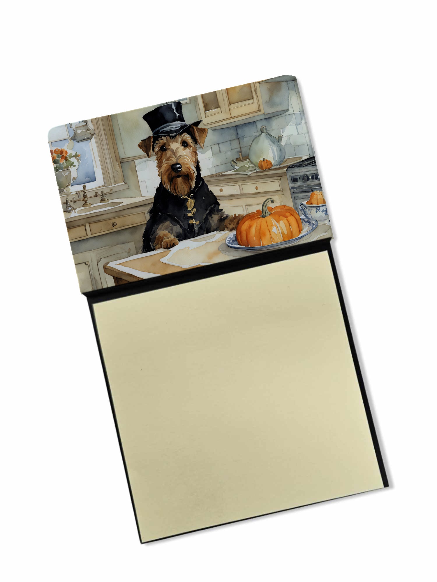Buy this Airedale Terrier Fall Kitchen Pumpkins Sticky Note Holder