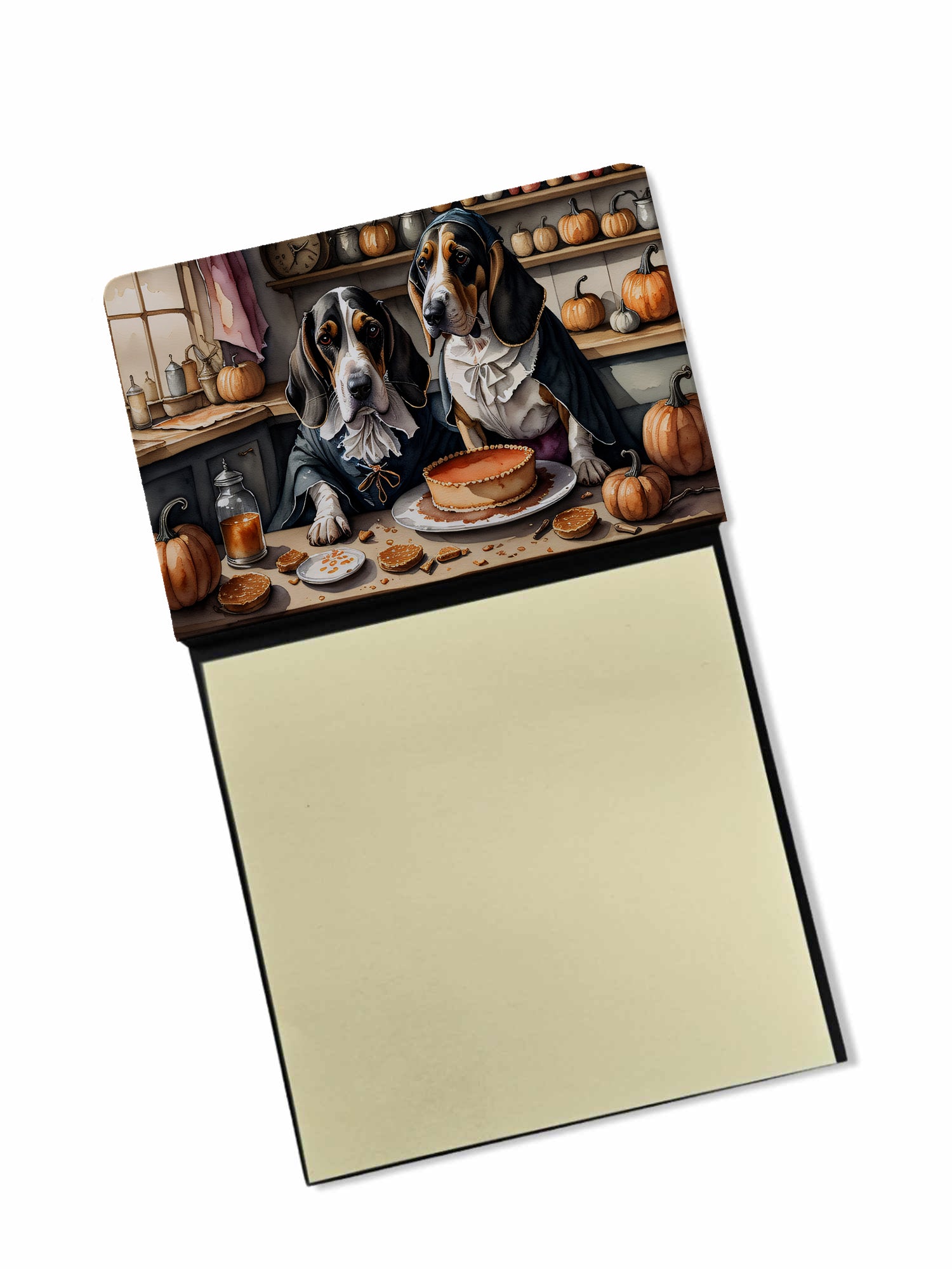 Buy this Basset Hound Fall Kitchen Pumpkins Sticky Note Holder