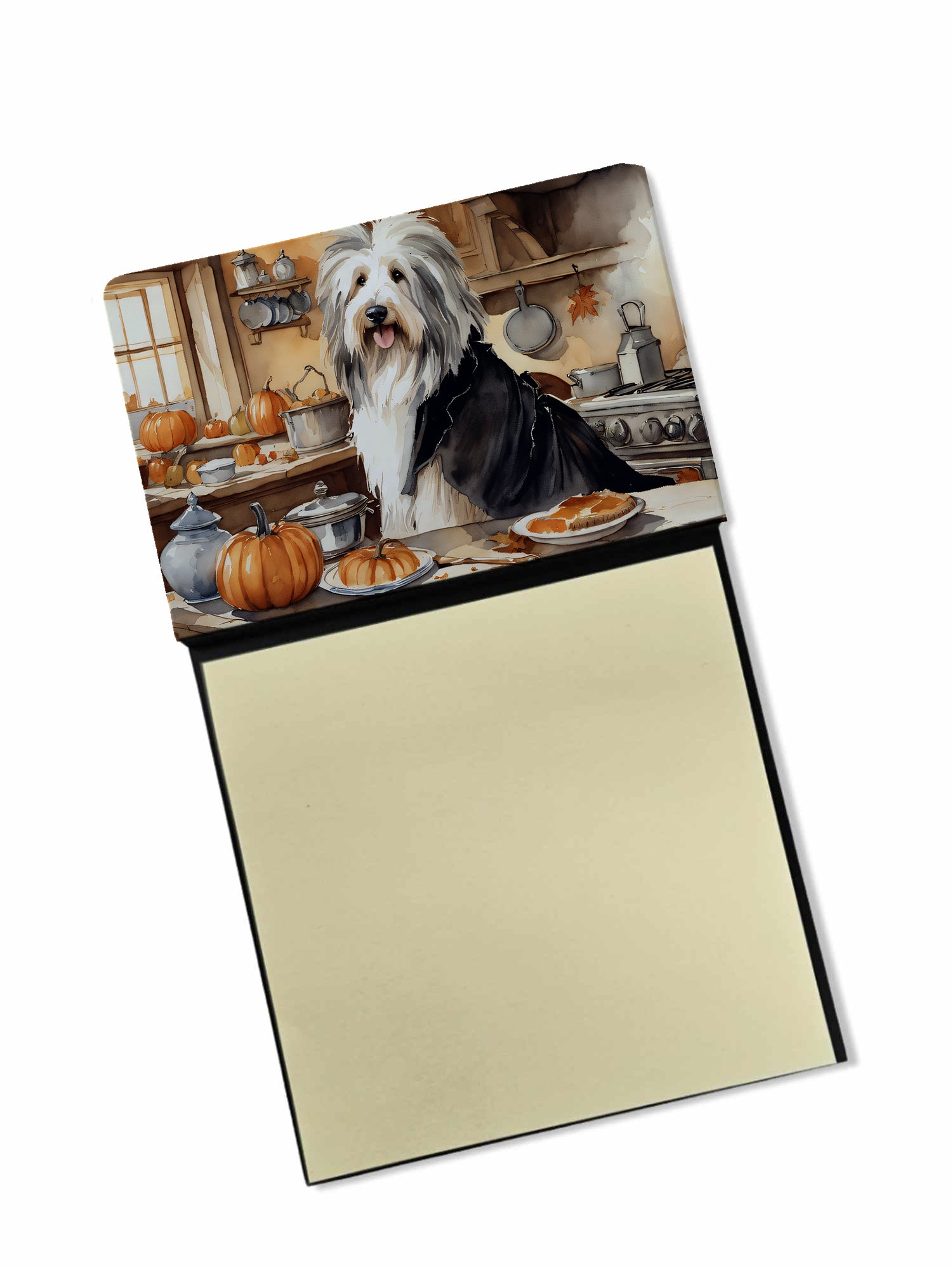 Buy this Bearded Collie Fall Kitchen Pumpkins Sticky Note Holder