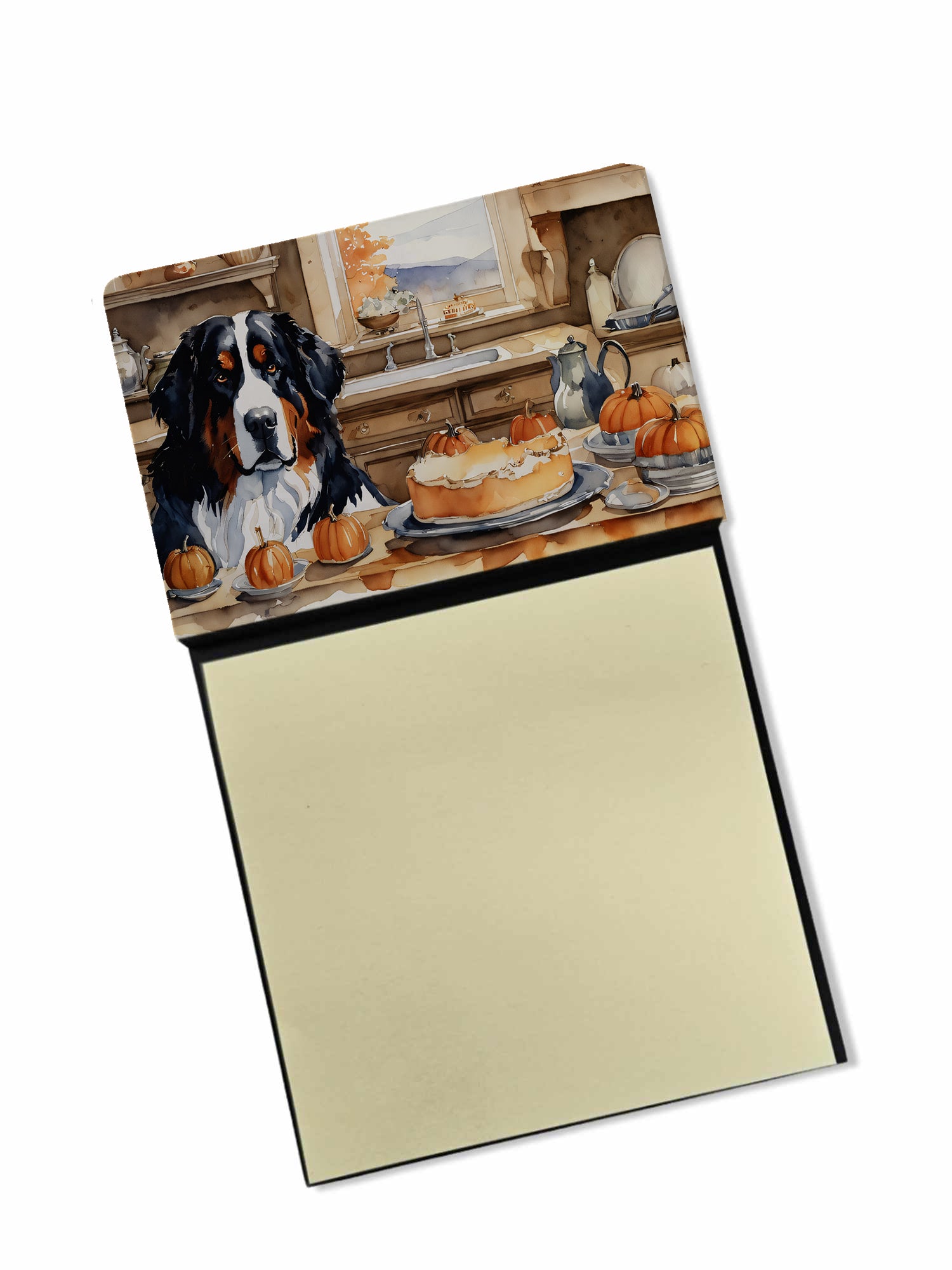 Buy this Bernese Mountain Dog Fall Kitchen Pumpkins Sticky Note Holder