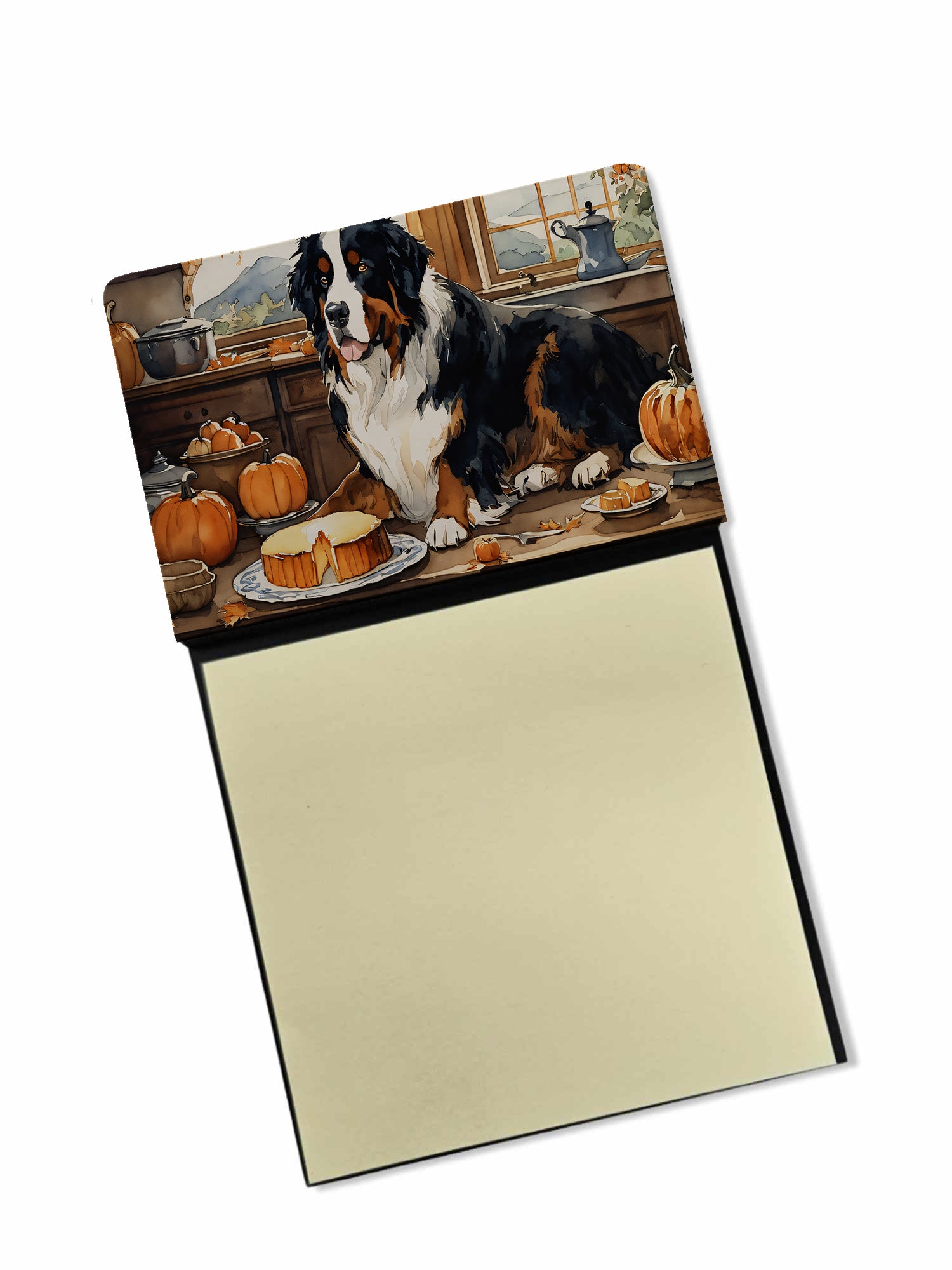 Buy this Bernese Mountain Dog Fall Kitchen Pumpkins Sticky Note Holder