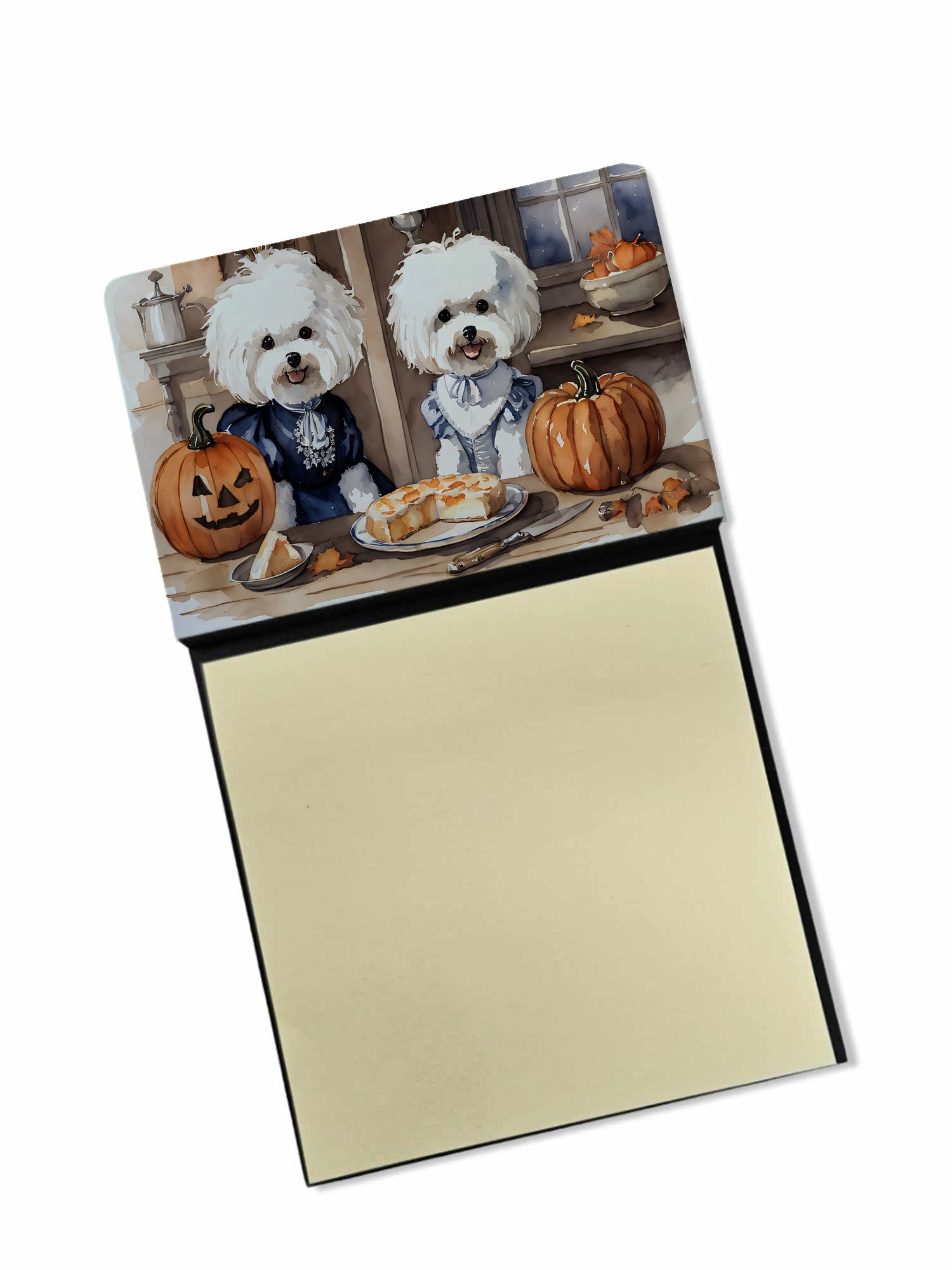 Buy this Bichon Frise Fall Kitchen Pumpkins Sticky Note Holder