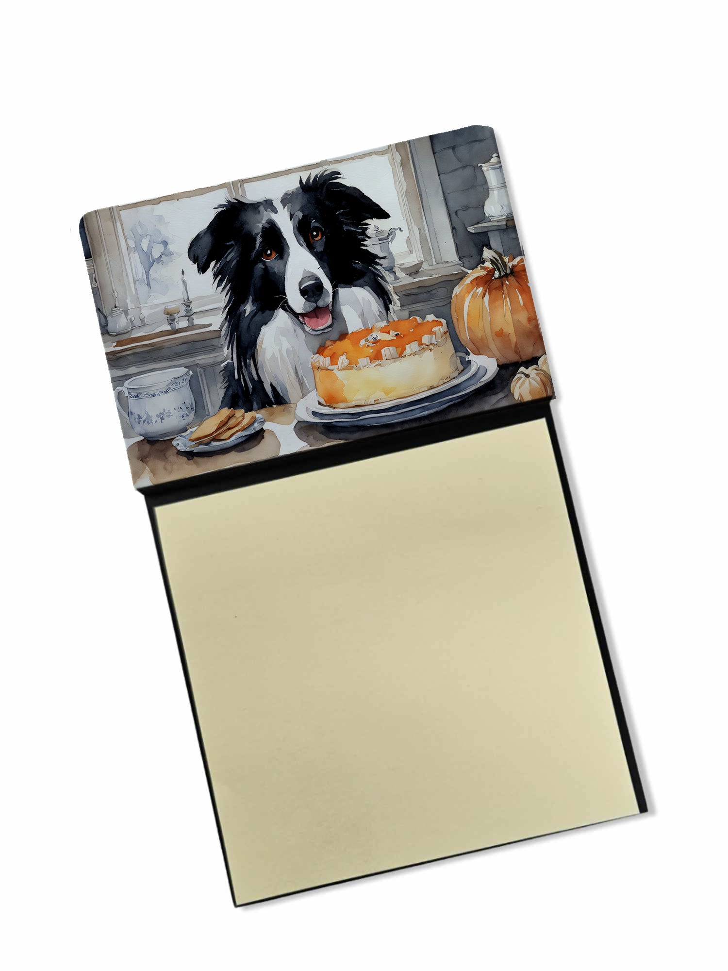 Buy this Border Collie Fall Kitchen Pumpkins Sticky Note Holder