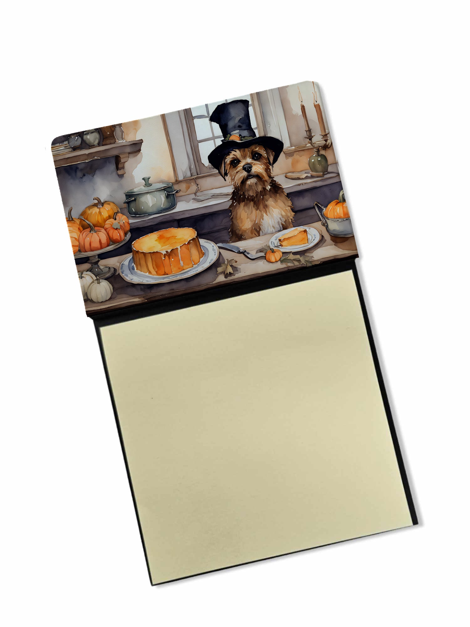 Buy this Border Terrier Fall Kitchen Pumpkins Sticky Note Holder