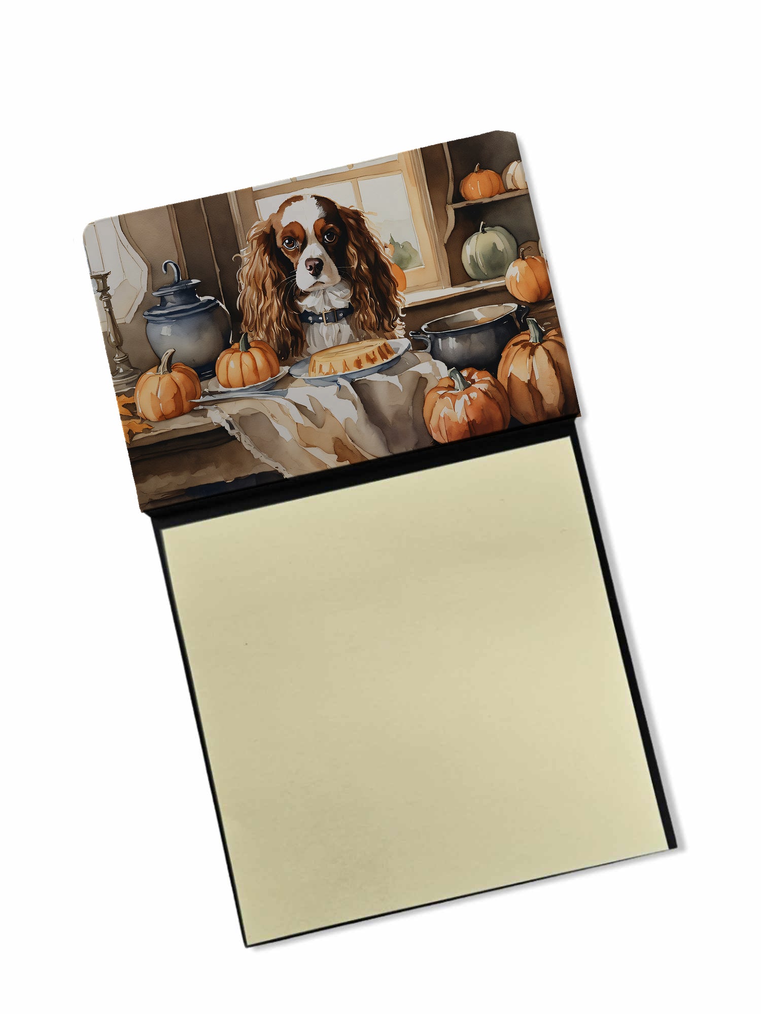 Buy this Cavalier Spaniel Fall Kitchen Pumpkins Sticky Note Holder