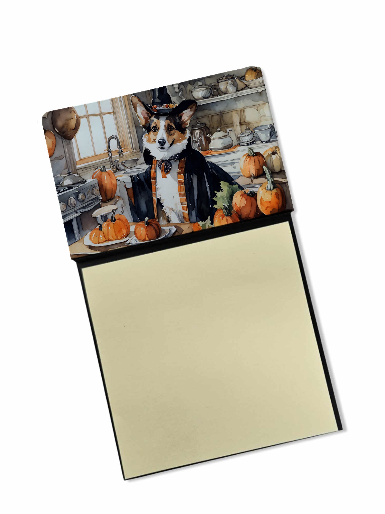 Buy this Corgi Fall Kitchen Pumpkins Sticky Note Holder