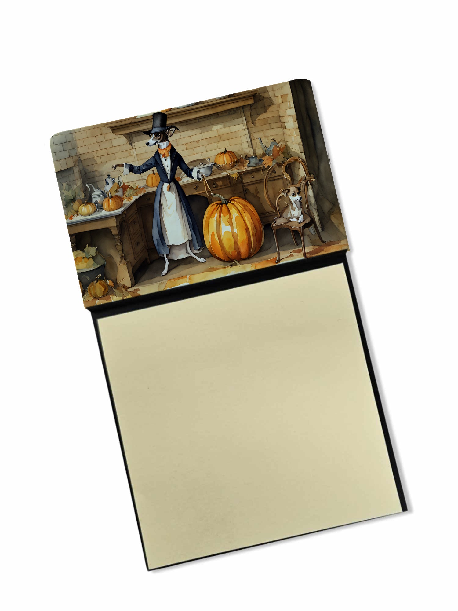 Buy this Italian Greyhound Fall Kitchen Pumpkins Sticky Note Holder