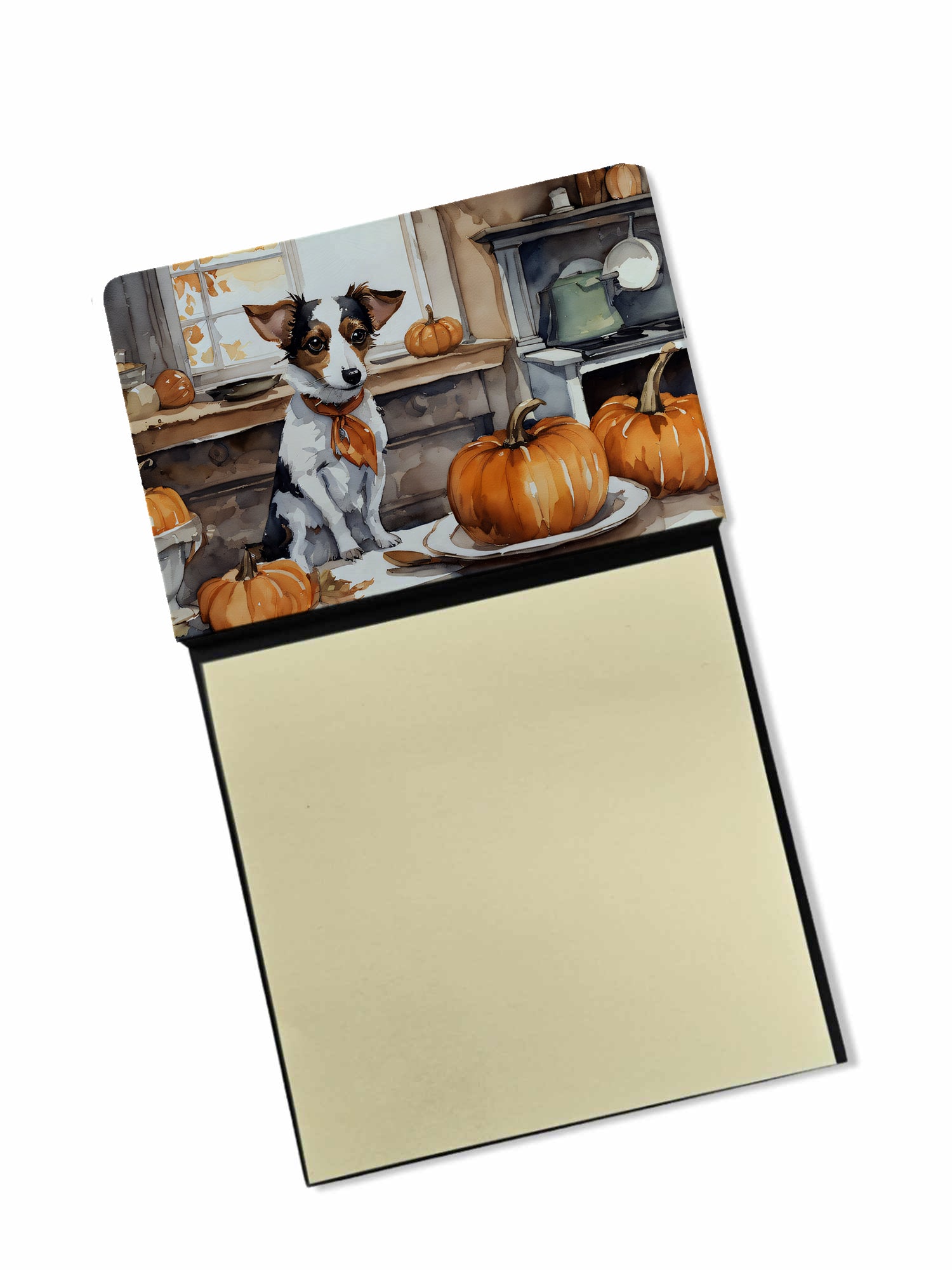 Buy this Jack Russell Terrier Fall Kitchen Pumpkins Sticky Note Holder