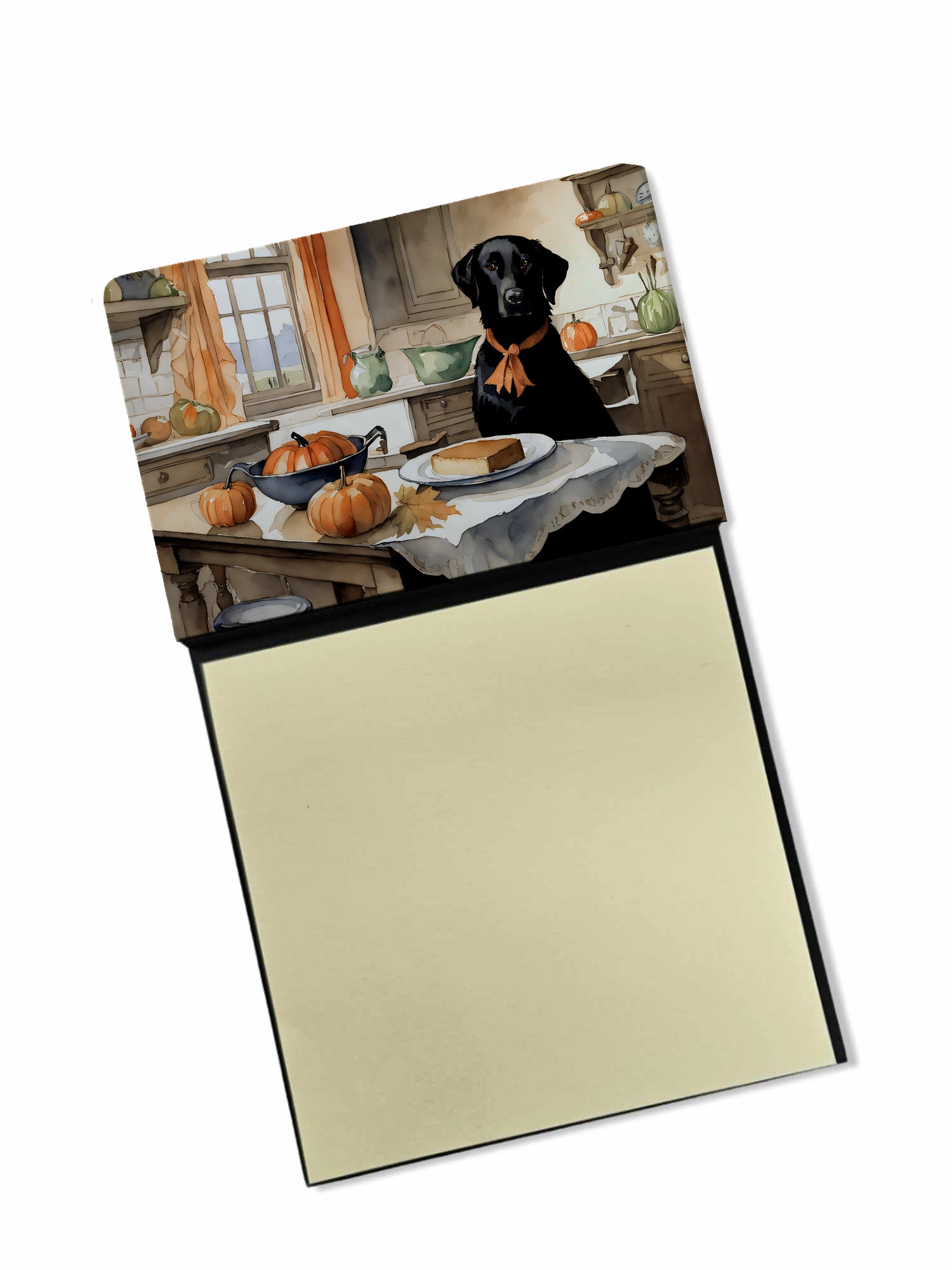 Buy this Black Lab Fall Kitchen Pumpkins Sticky Note Holder
