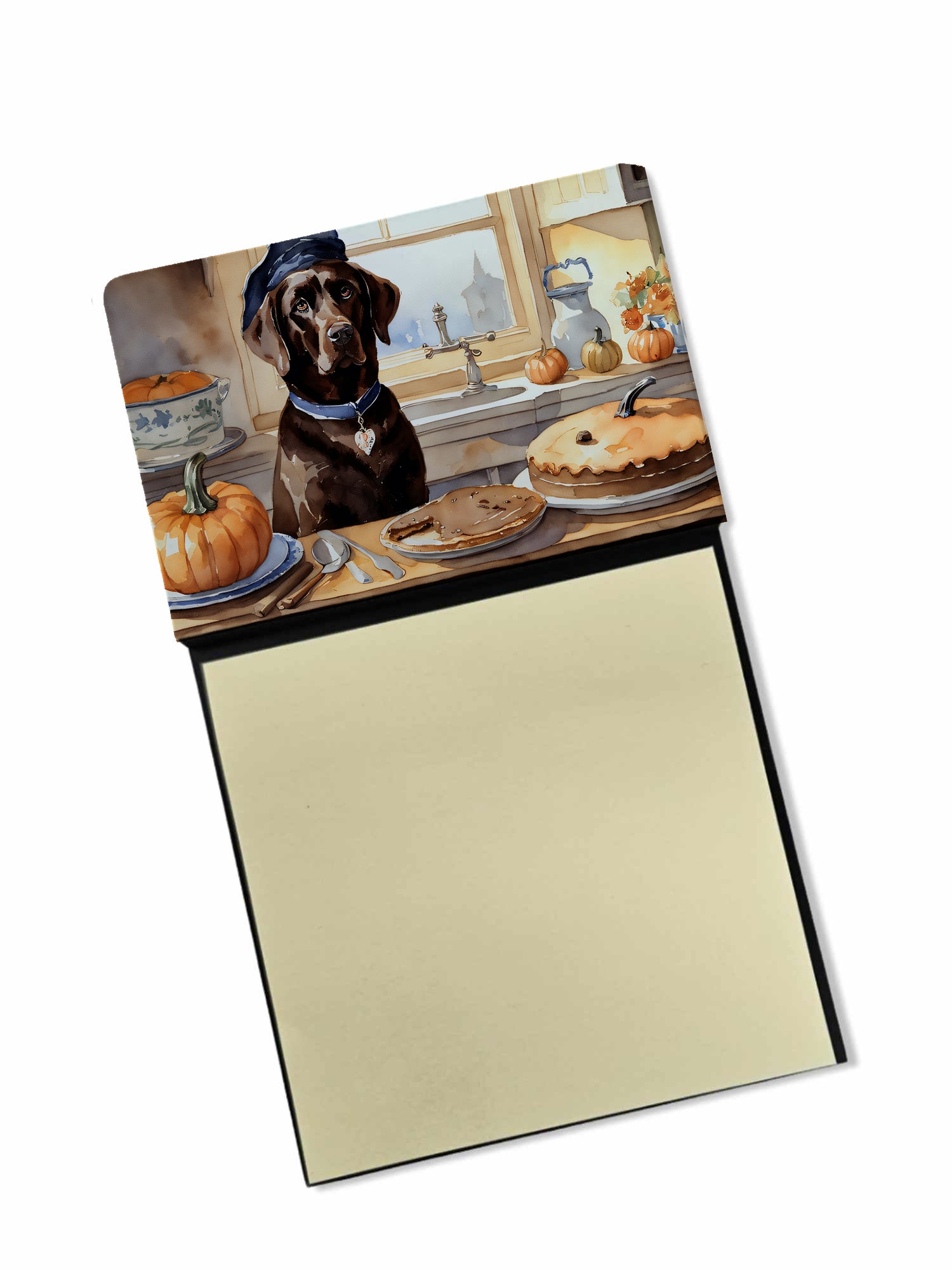 Buy this Chocolate Lab Fall Kitchen Pumpkins Sticky Note Holder