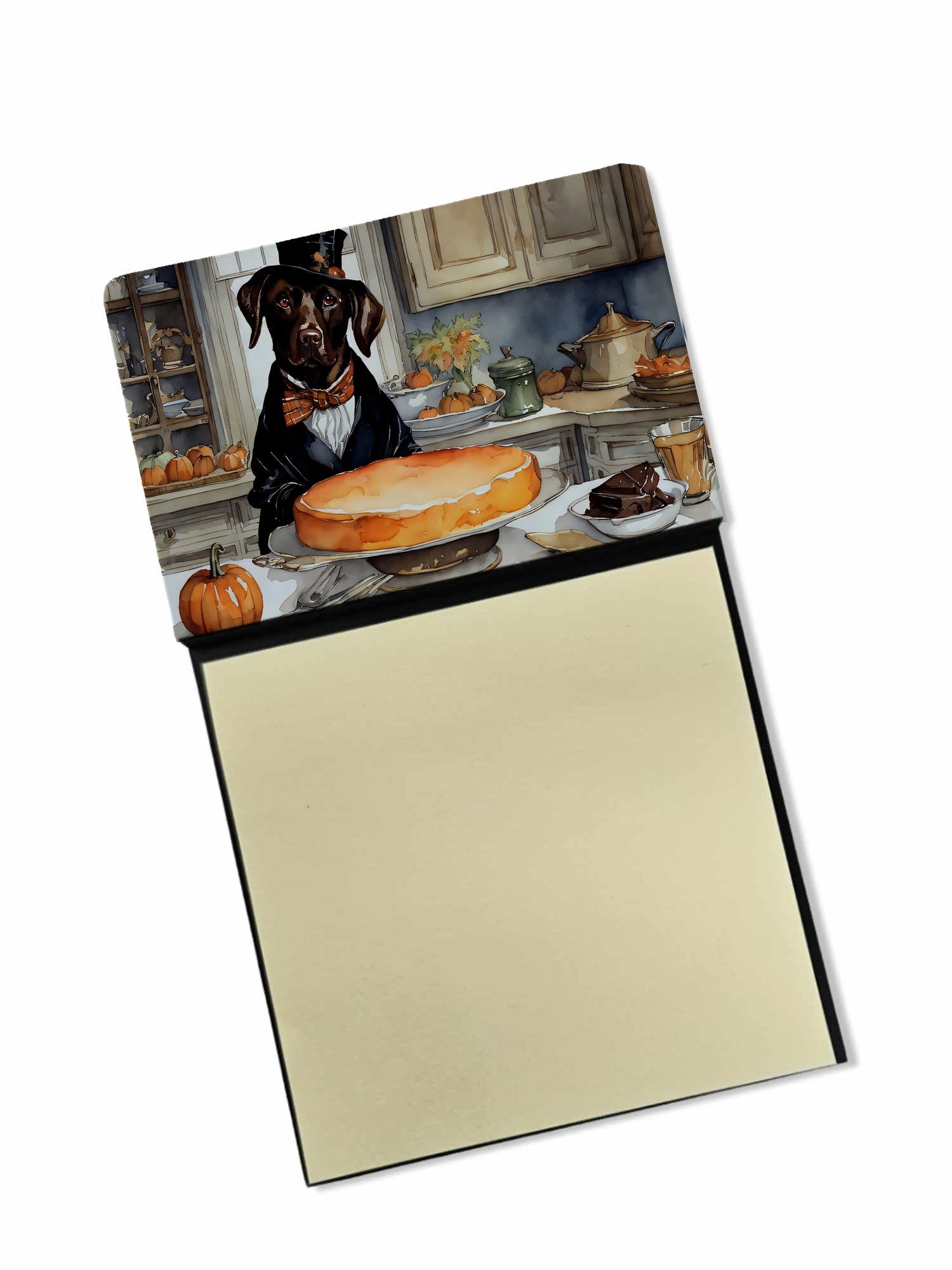 Buy this Chocolate Lab Fall Kitchen Pumpkins Sticky Note Holder