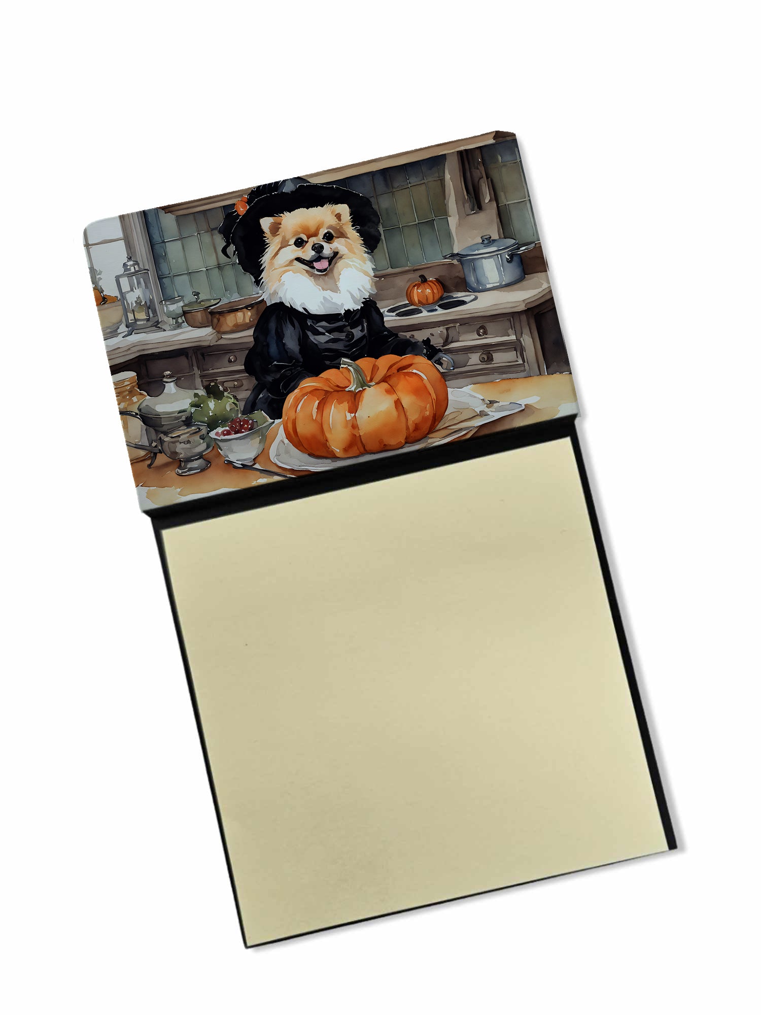 Buy this Pomeranian Fall Kitchen Pumpkins Sticky Note Holder