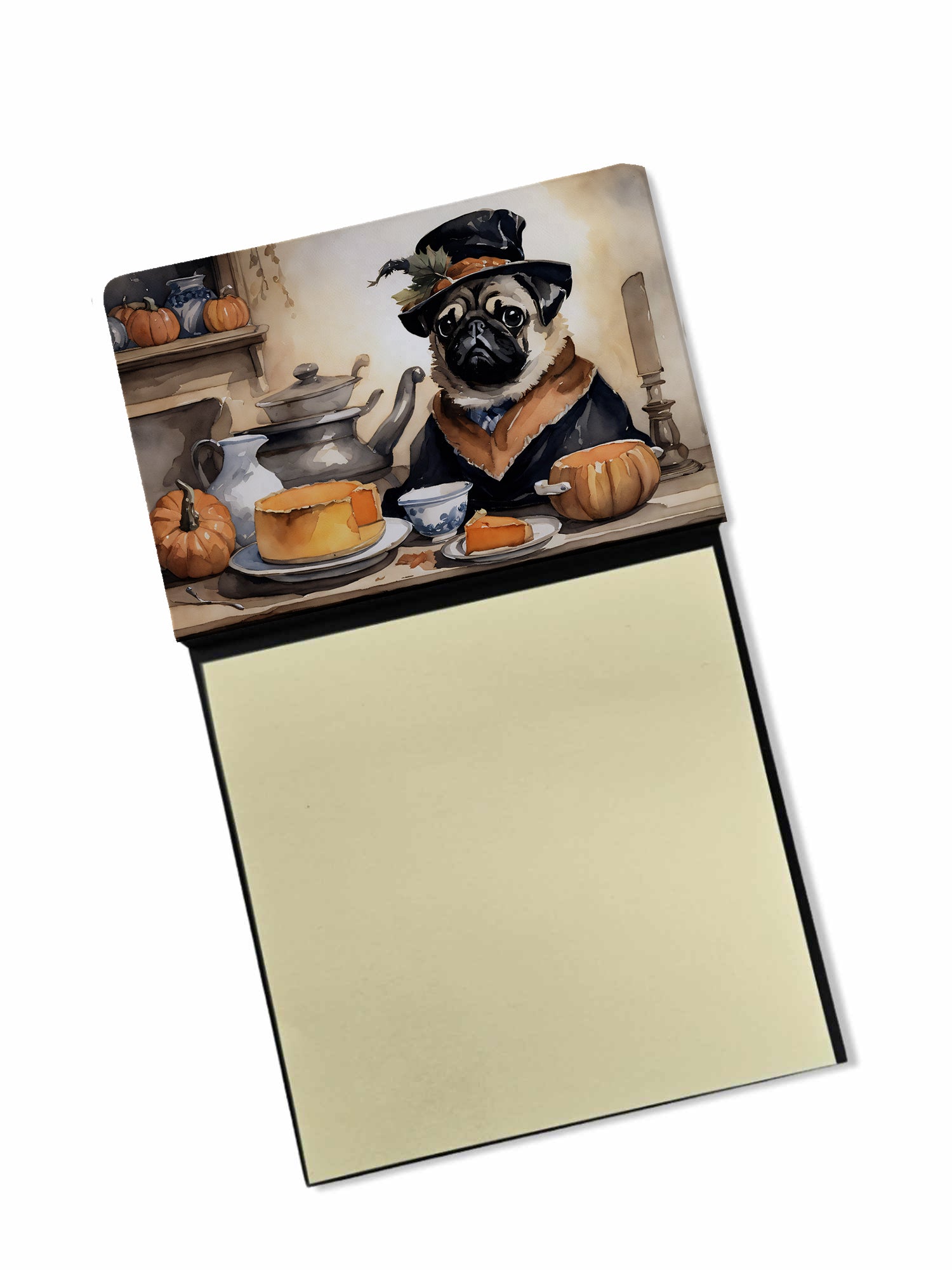 Buy this Pug Fall Kitchen Pumpkins Sticky Note Holder