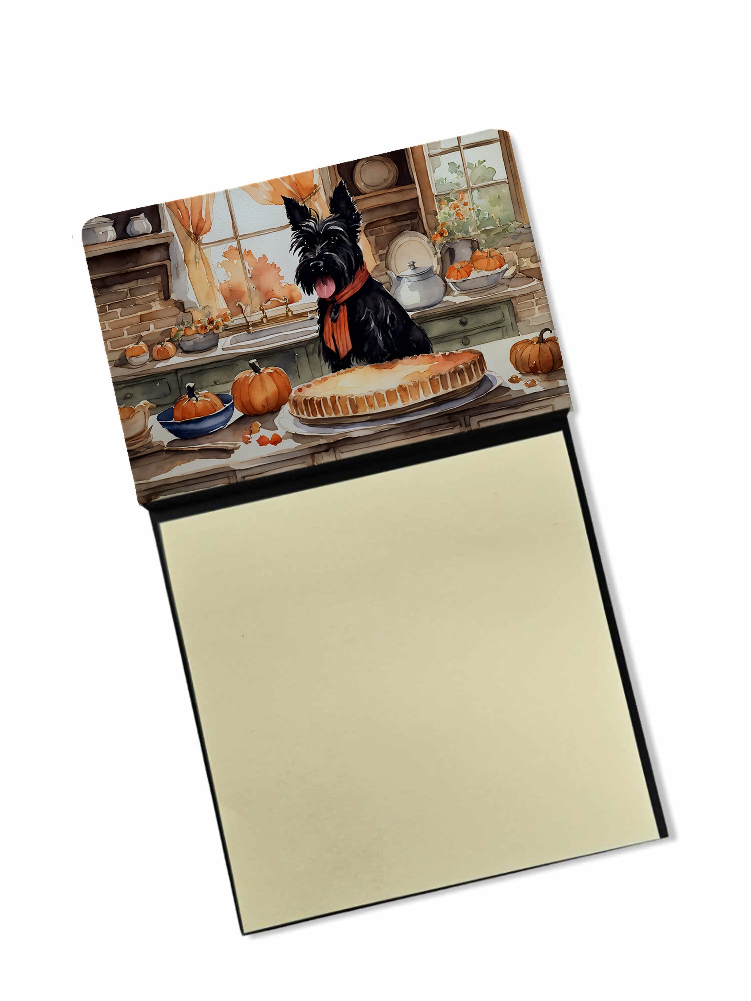 Buy this Scottish Terrier Fall Kitchen Pumpkins Sticky Note Holder