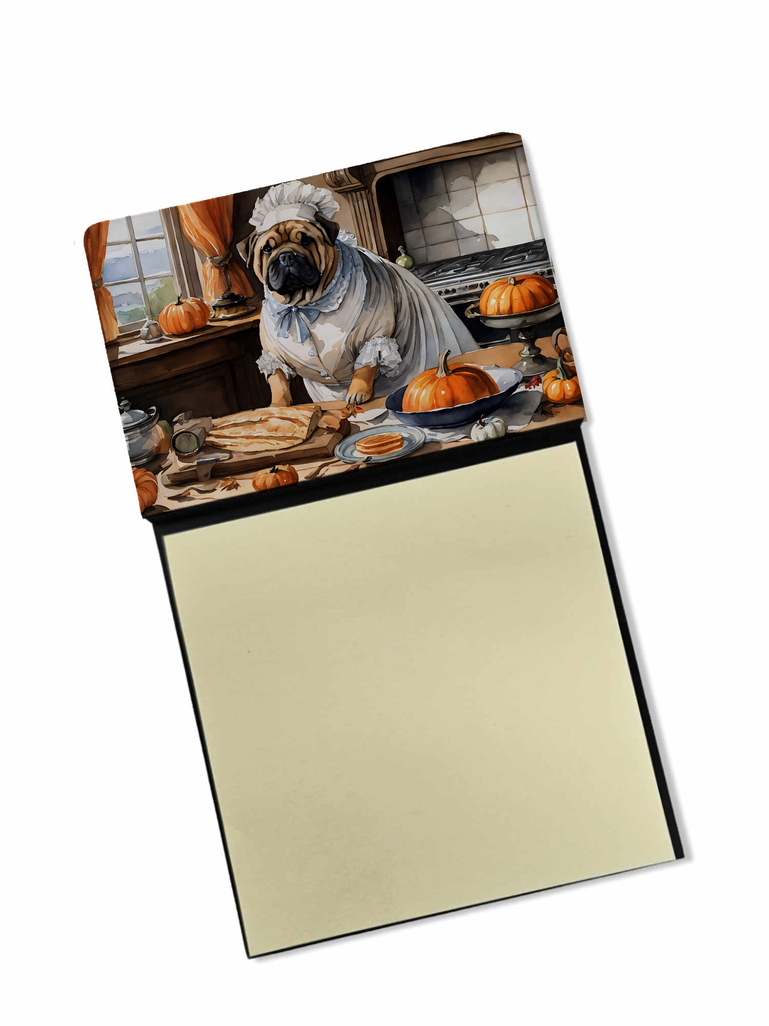 Buy this Shar Pei Fall Kitchen Pumpkins Sticky Note Holder