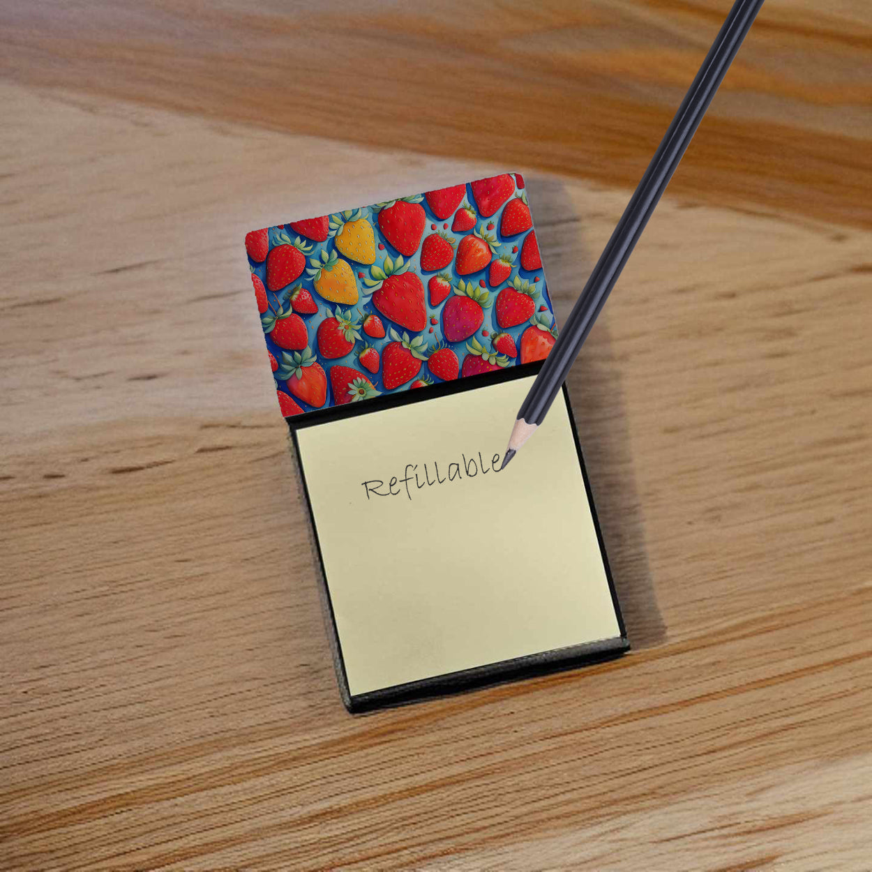 Colorful Strawberries Sticky Note Holder