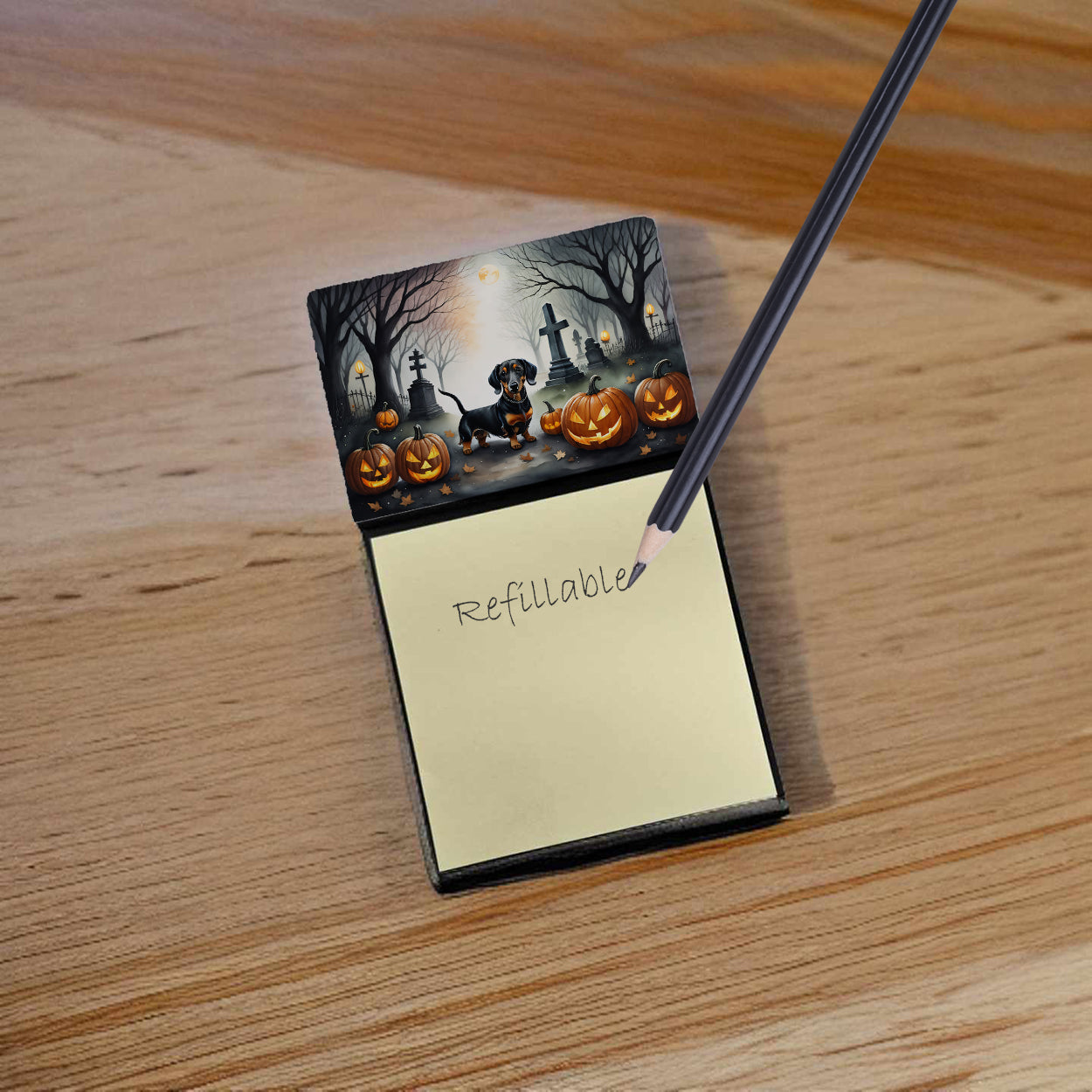 Dachshund Spooky Halloween Sticky Note Holder
