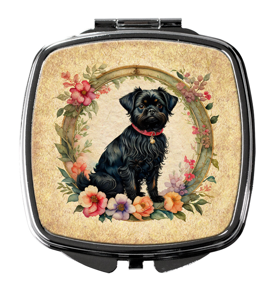 Buy this Affenpinscher and Flowers Compact Mirror