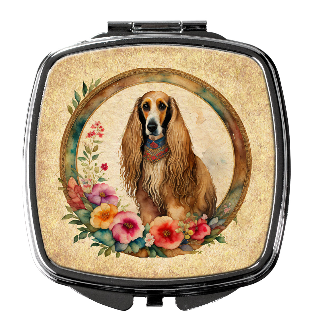 Buy this Afghan Hound and Flowers Compact Mirror