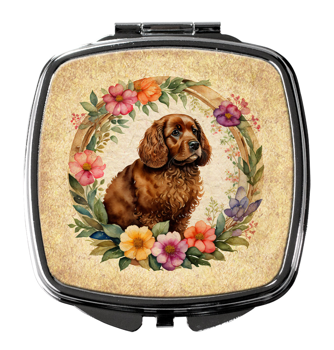 Buy this American Water Spaniel and Flowers Compact Mirror